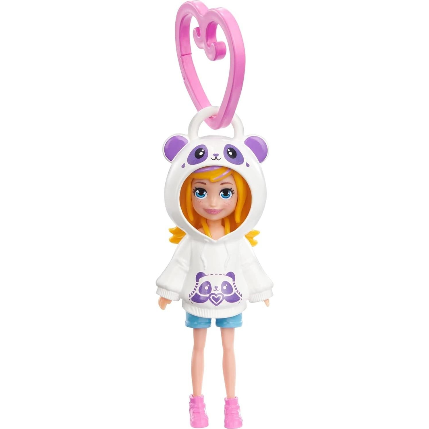 Muñeca Polly Pocket con Capucha de Panda y Clip Rosa - Mattel
