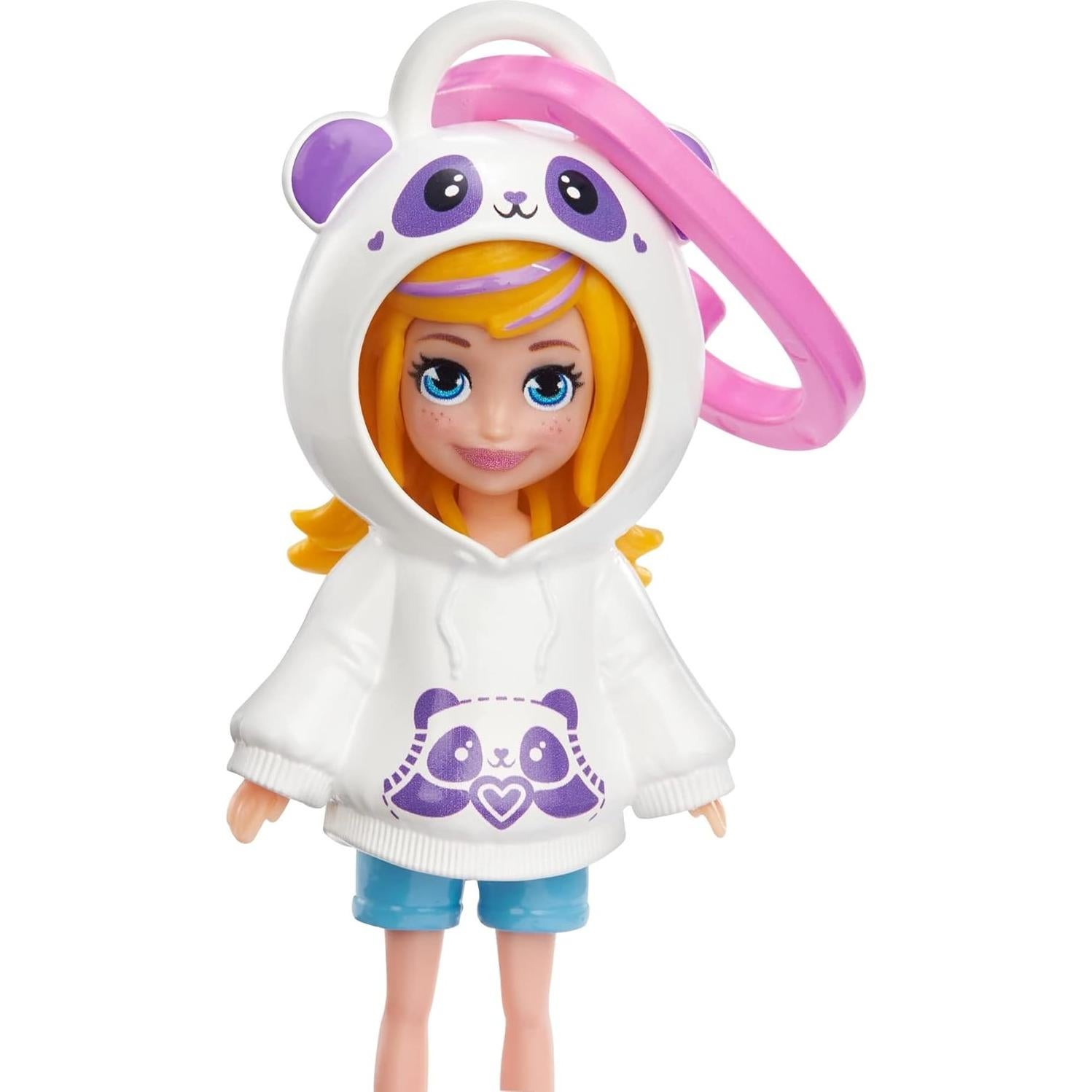 Muñeca Polly Pocket con Capucha de Panda y Clip Rosa - Mattel