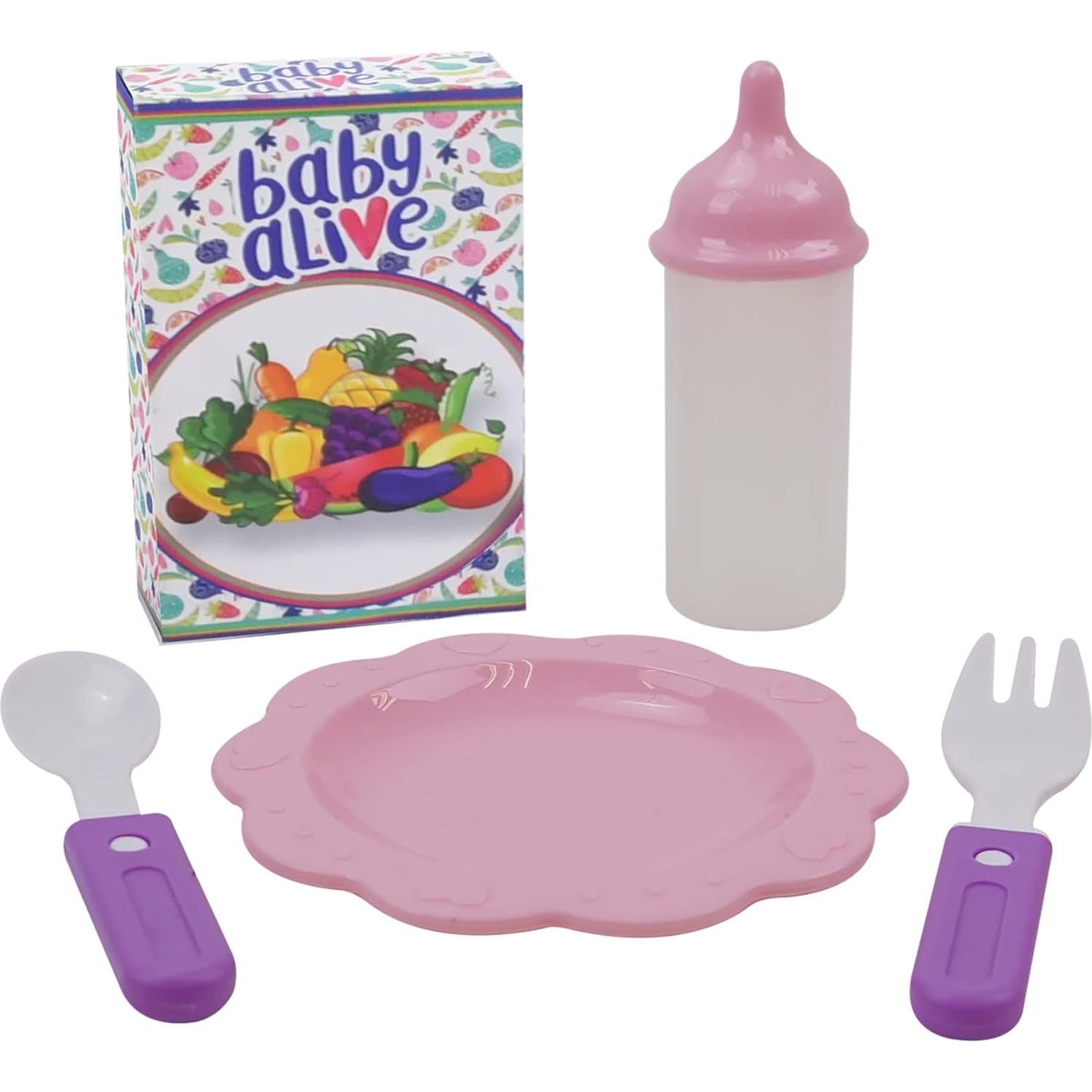 Silla Alta de Muñeca Baby Alive 509 Crew - Rosa y Arcoíris - 6 Piezas