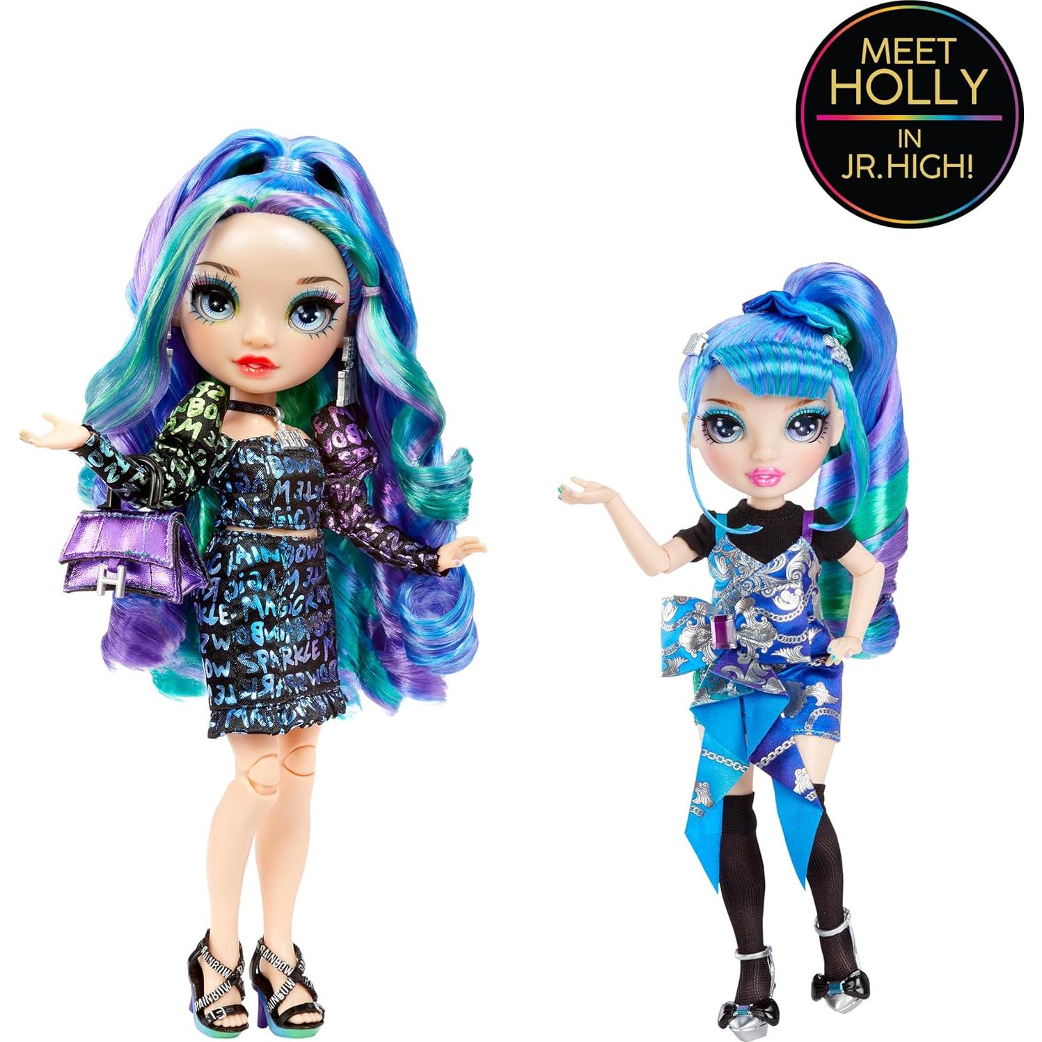 Muñeca Rainbow High Holly De’Vious 22.86 cm Azul Verde Accesorios