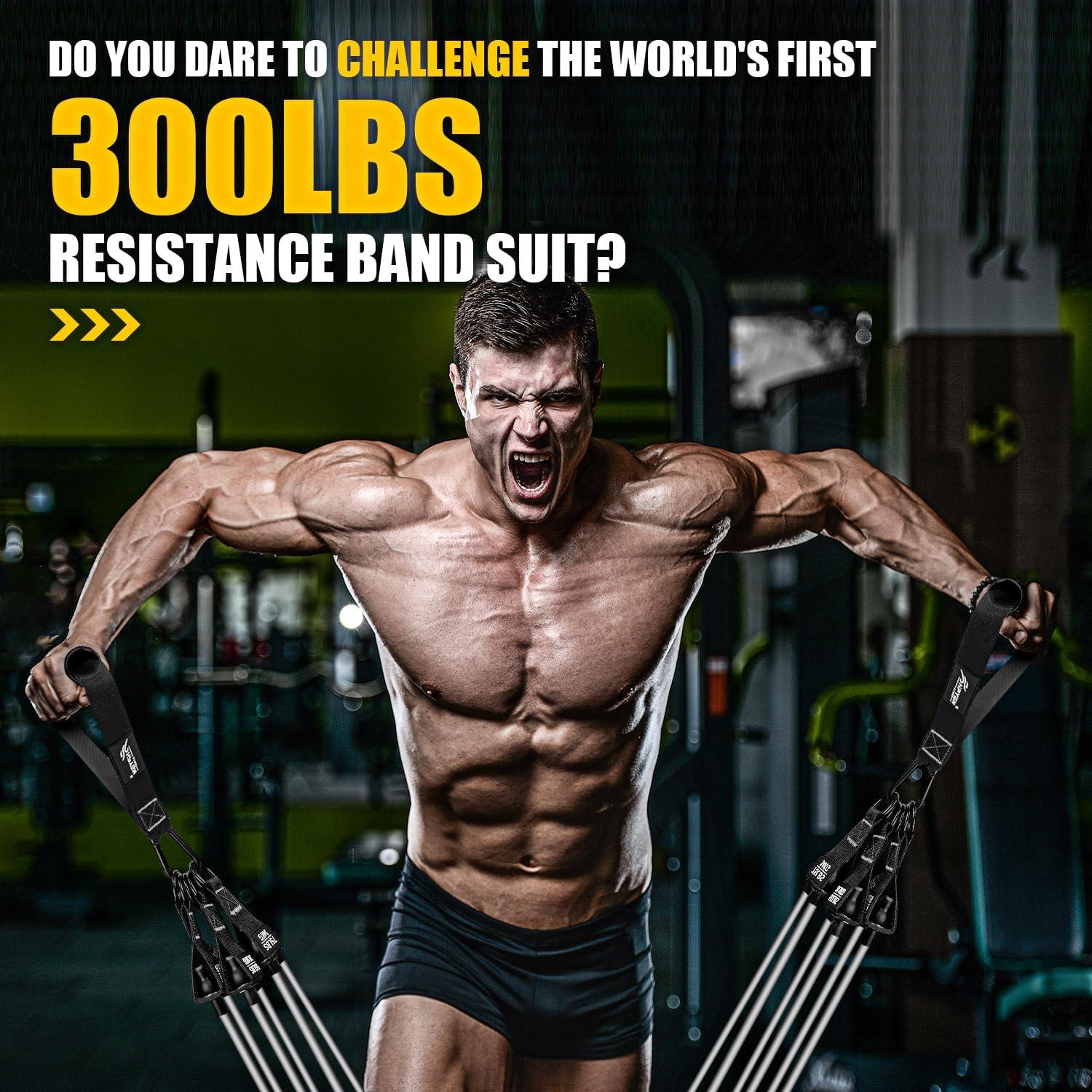 Bandas de Resistencia HPYGN 300LBS con Mangos para Ejercicio