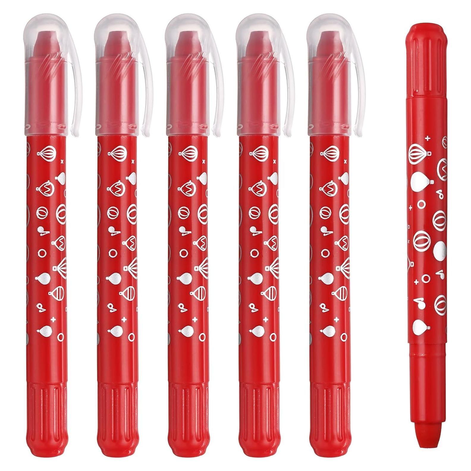 Crayones Acuarelables PATIKIL 6Pcs Rojo Lavables