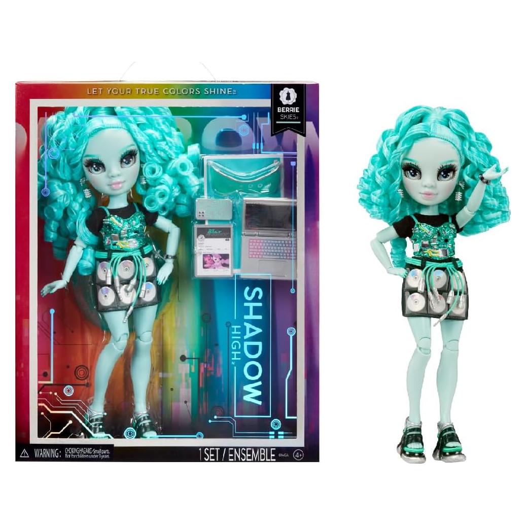 Muñeca de Moda Berrie Skies Rainbow High - Azul, 10 Accesorios