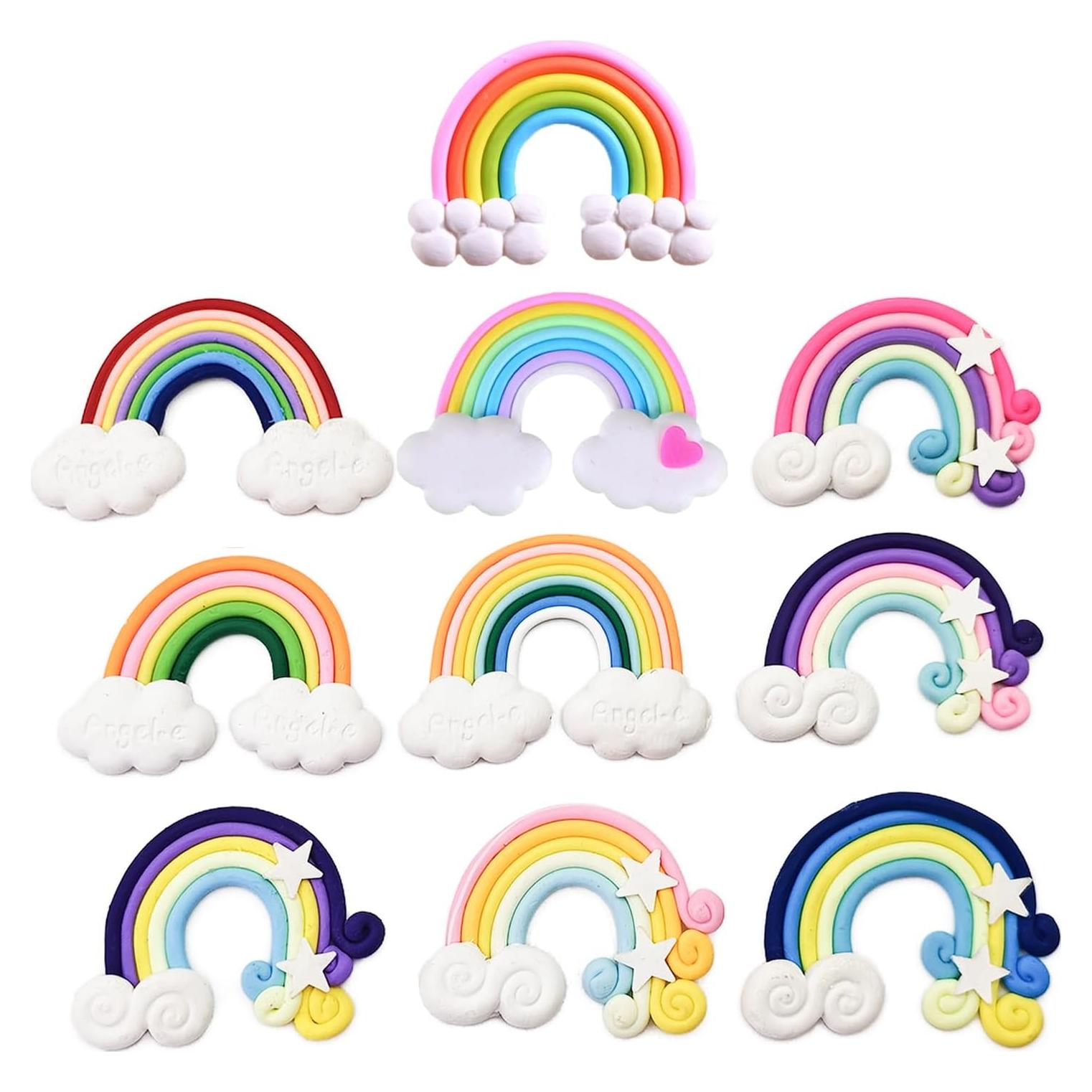 Juego de 10 Arcoíris en Miniatura PVC para Casa de Muñecas