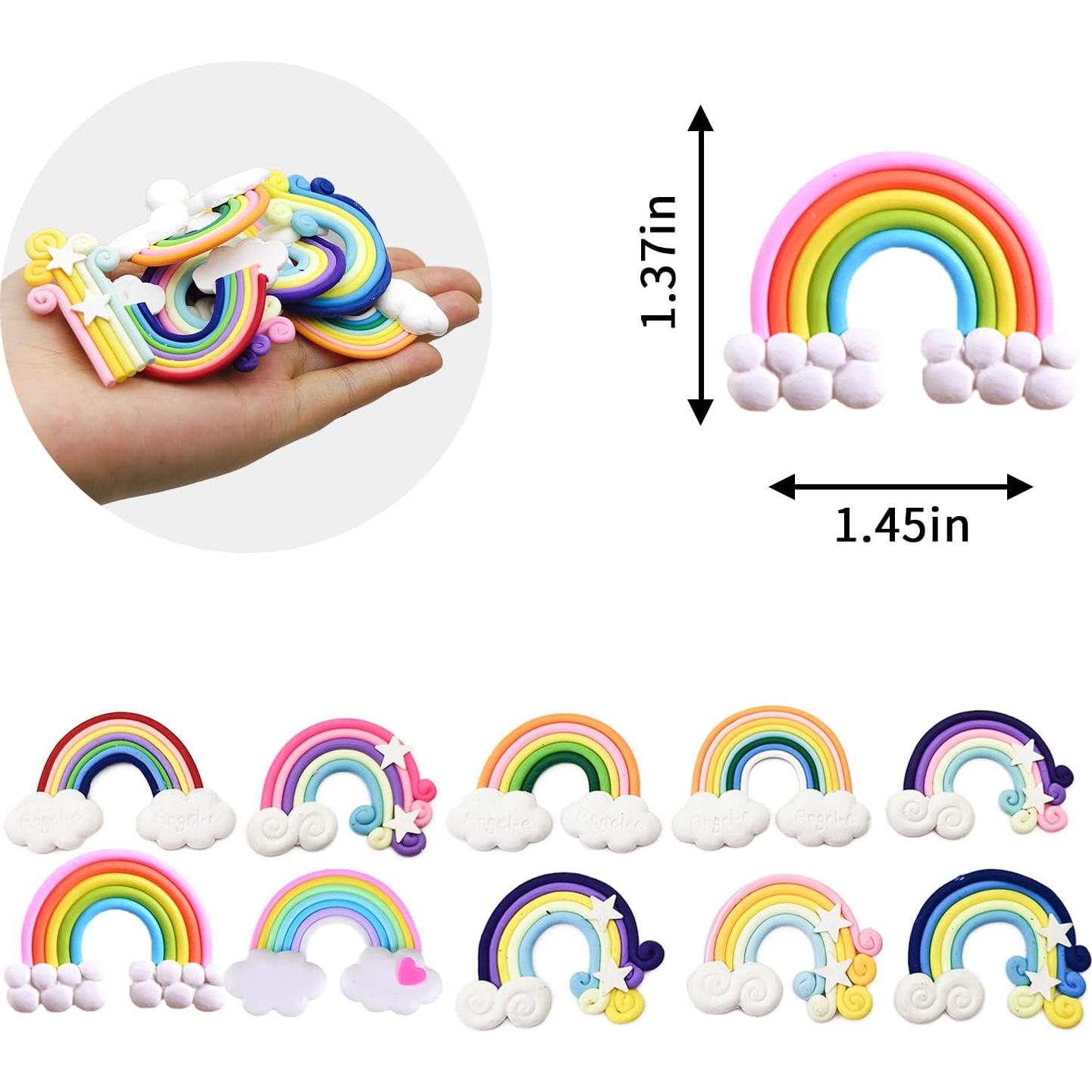 Juego de 10 Arcoíris en Miniatura PVC para Casa de Muñecas