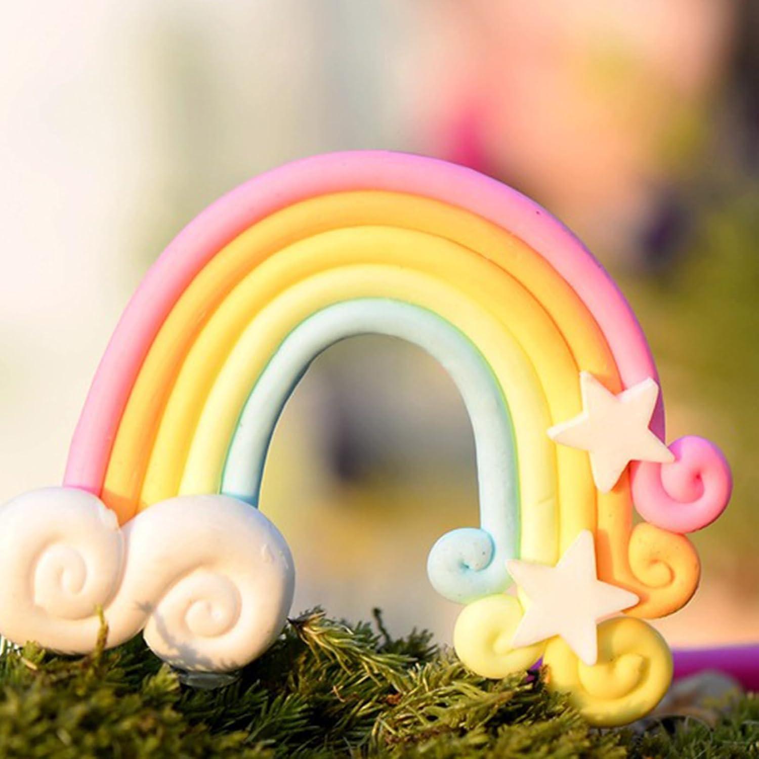 Juego de 10 Arcoíris en Miniatura PVC para Casa de Muñecas