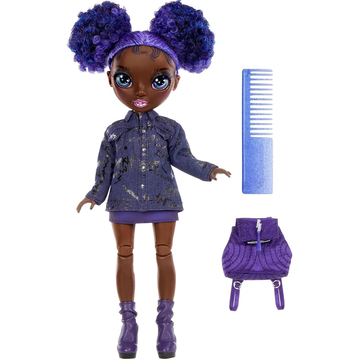 Muñeca de Moda Poseable Krystal Bailey Rainbow High 22.86 cm Morada