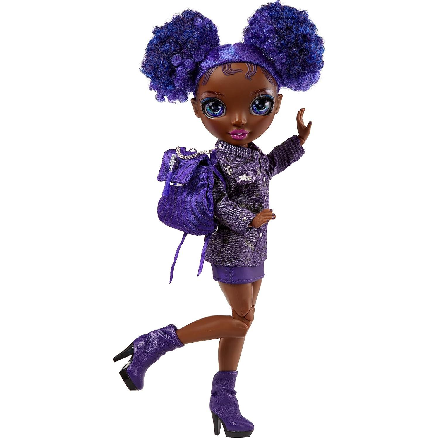 Muñeca de Moda Poseable Krystal Bailey Rainbow High 22.86 cm Morada