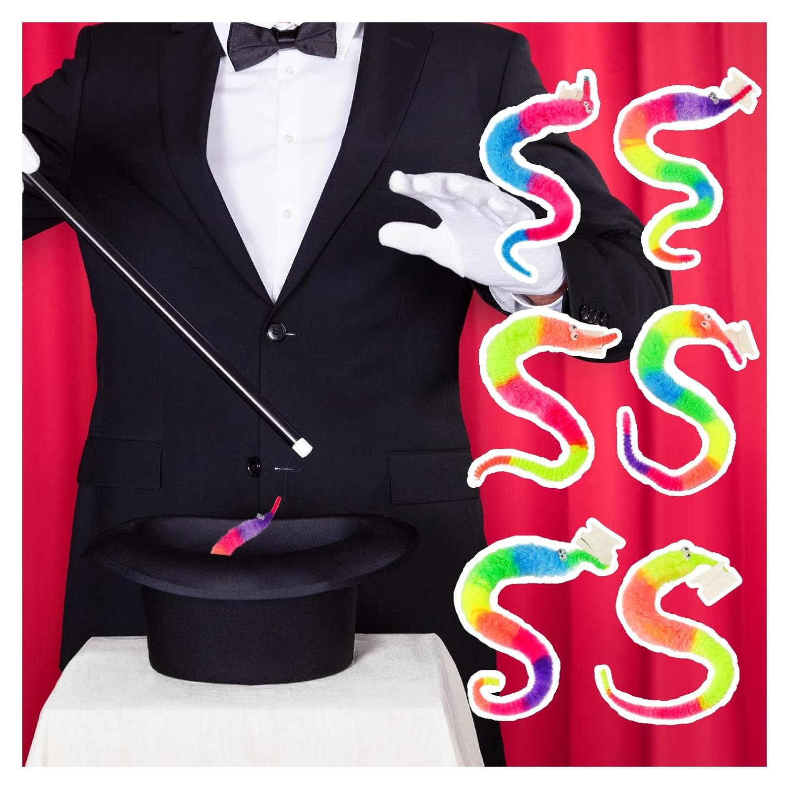 Juguetes de Gusano Difuso SHENGSEN 6 Piezas Arcoíris para Gatos