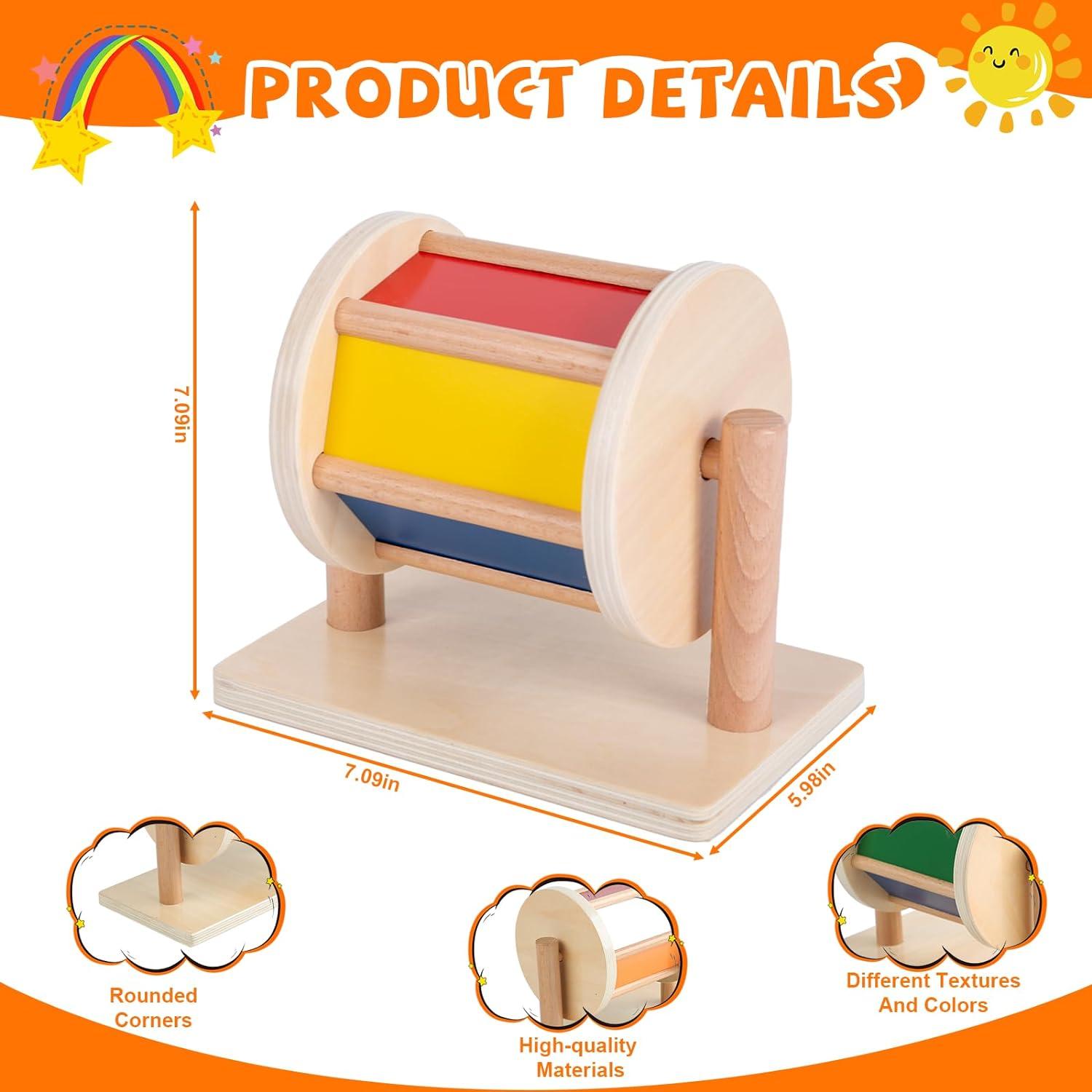 Kit de Juguetes Montessori Adena - Espejo, Tambor y Pelota 0.64 kg