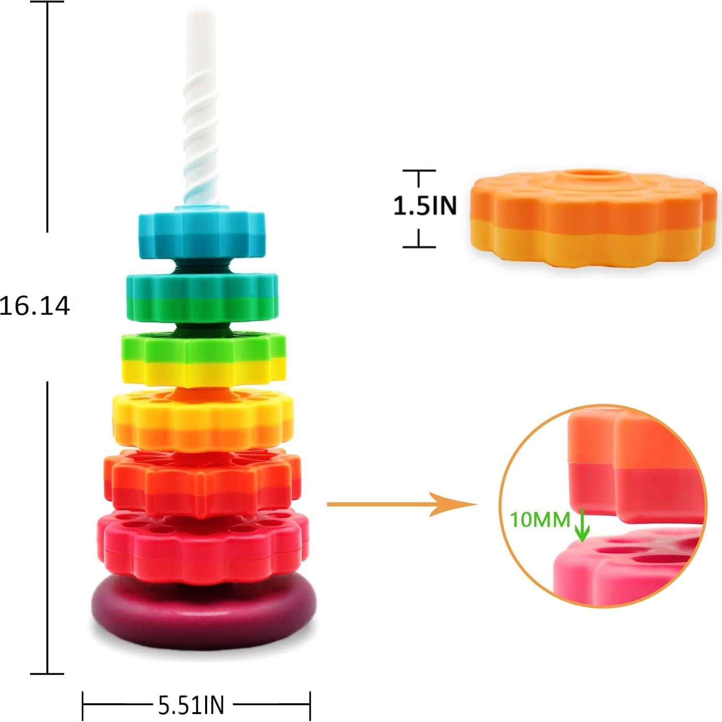 Juguete Apilable Giratorio LUCKFUTURE para Bebés 1-3 Años