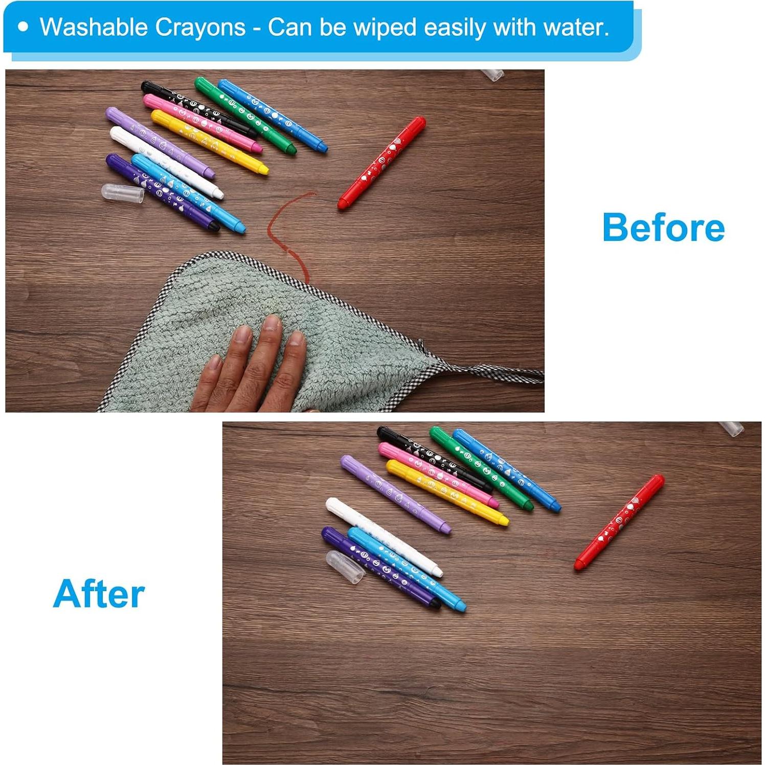 Crayones Acuarelables PATIKIL 6Pcs Lavables Color Negro