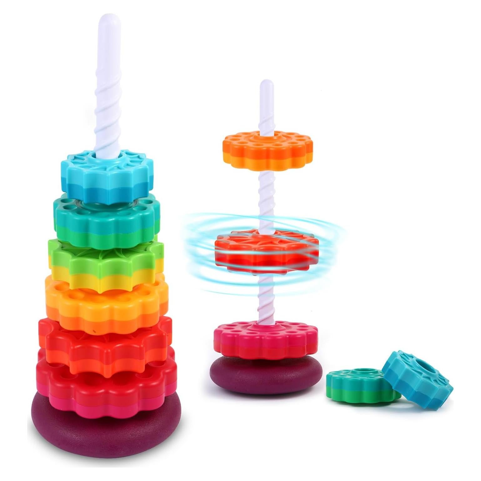 Juguete Apilable Giratorio Arcoíris LMTNNB 6 Piezas 0.57 kg