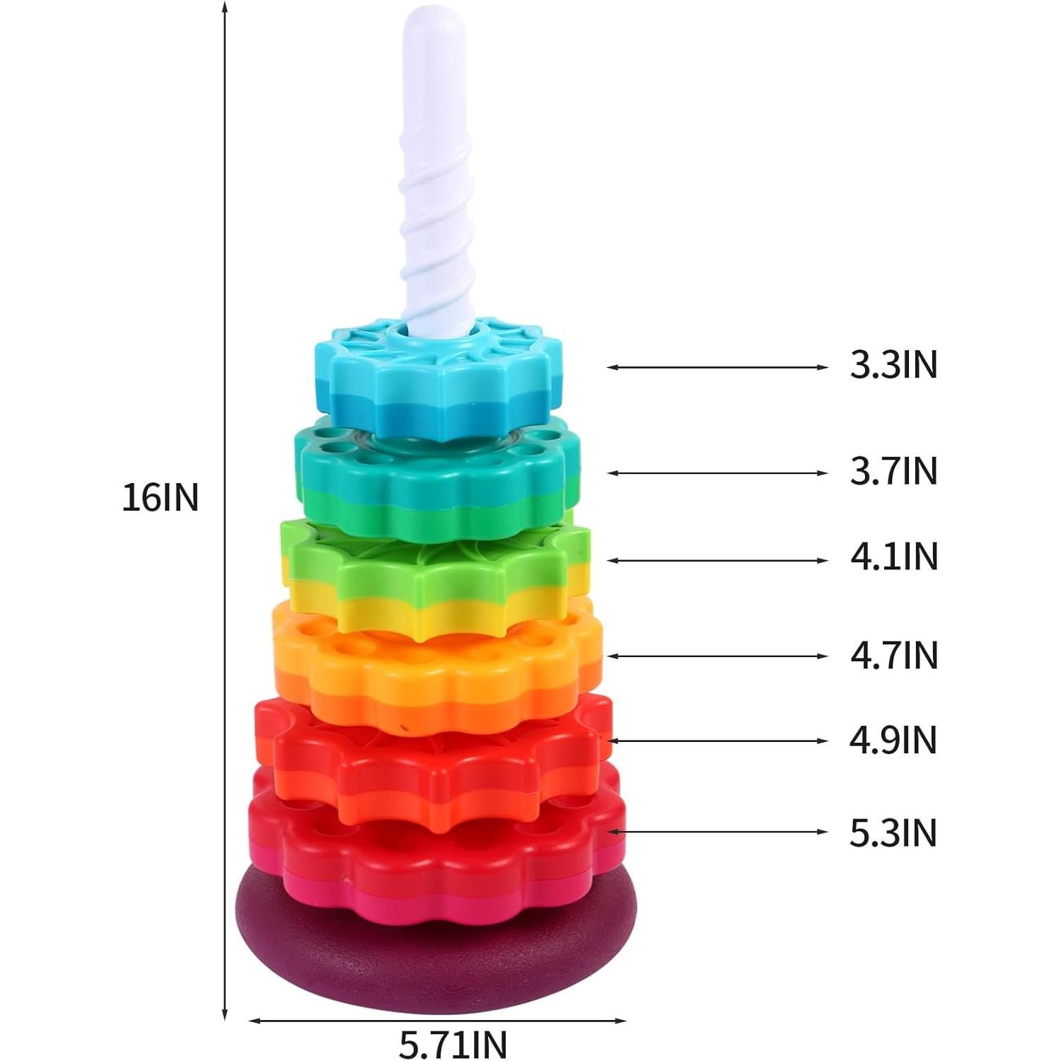 Juguete Apilable Giratorio Arcoíris LMTNNB 6 Piezas 0.57 kg