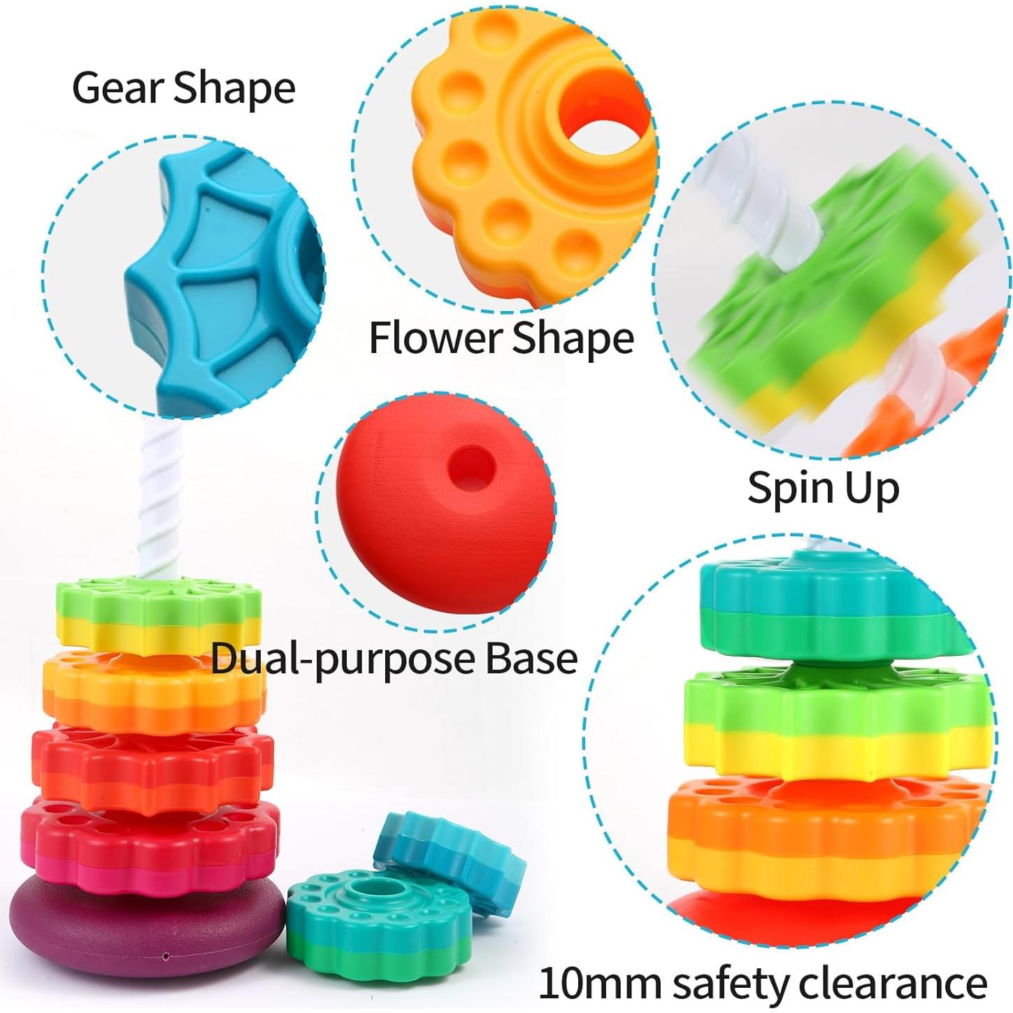 Juguete Apilable Giratorio Arcoíris LMTNNB 6 Piezas 0.57 kg