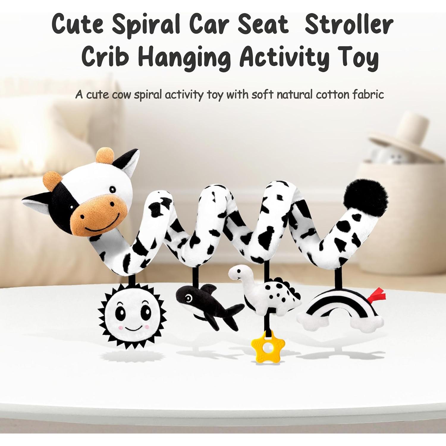 Juguete Espiral para Asiento de Coche Vaca - 0 a 6 Meses