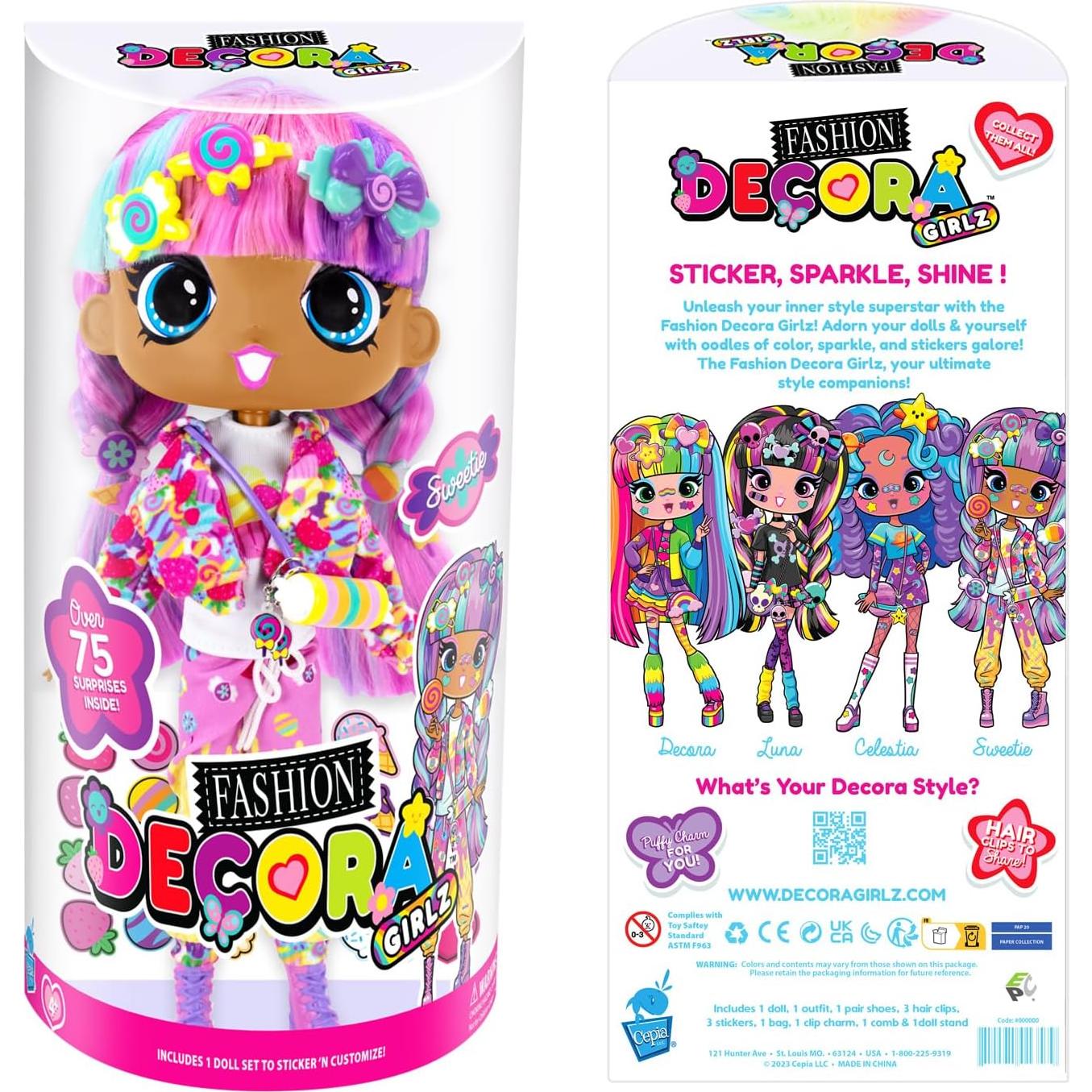 Muñeca Decora Fashion Girlz Sweetie 11" Personalizable