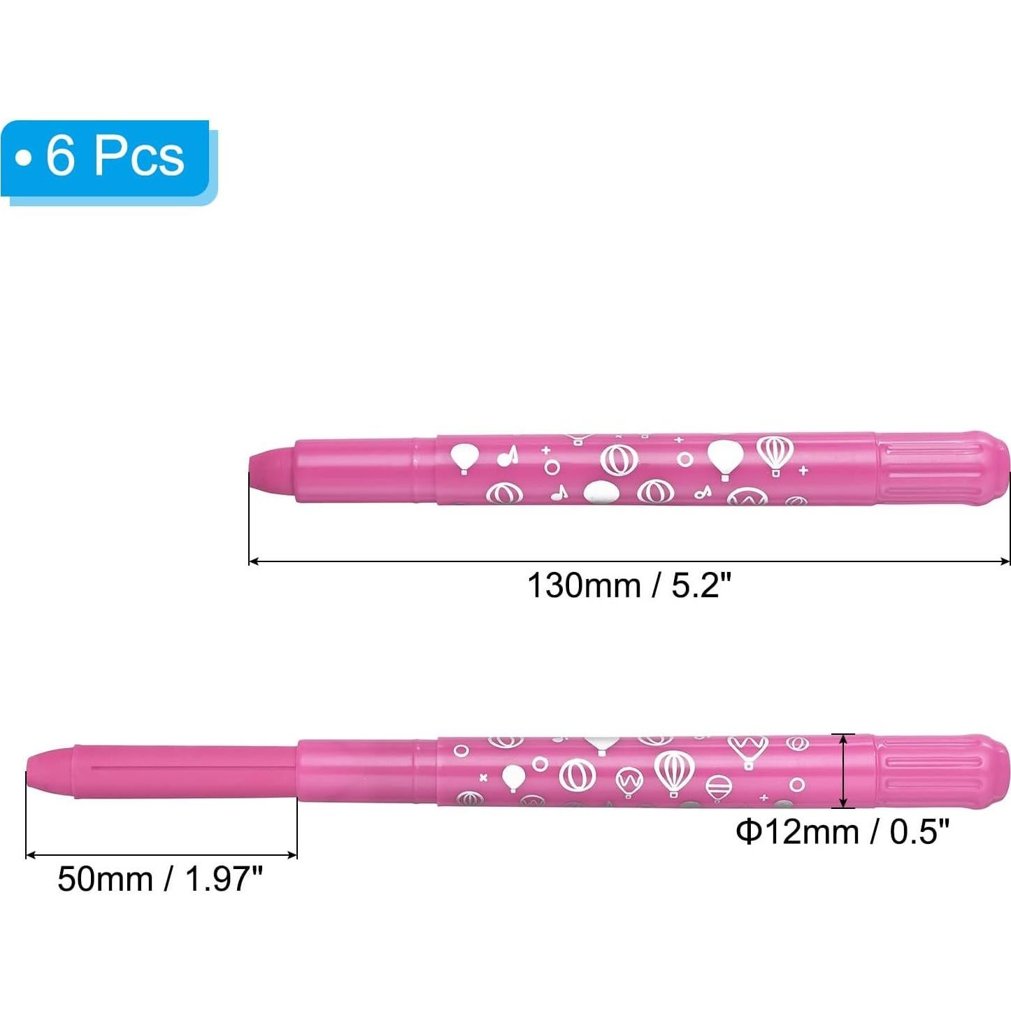 Crayones Acuarelables PATIKIL 6Pcs Rosa Lavables