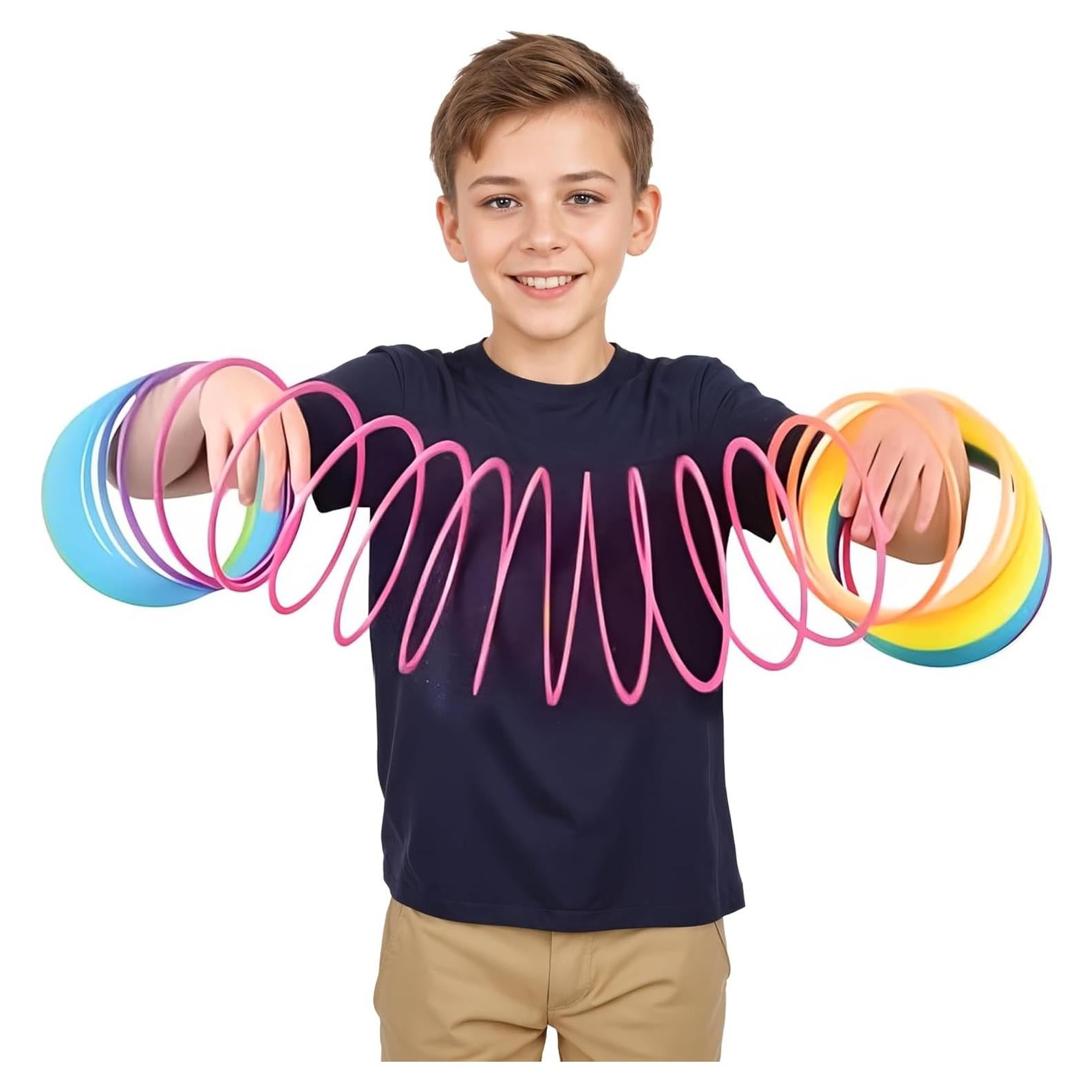 Resorte Jumbo Arcoíris Liberty Imports 16 cm - Juguete Clásico