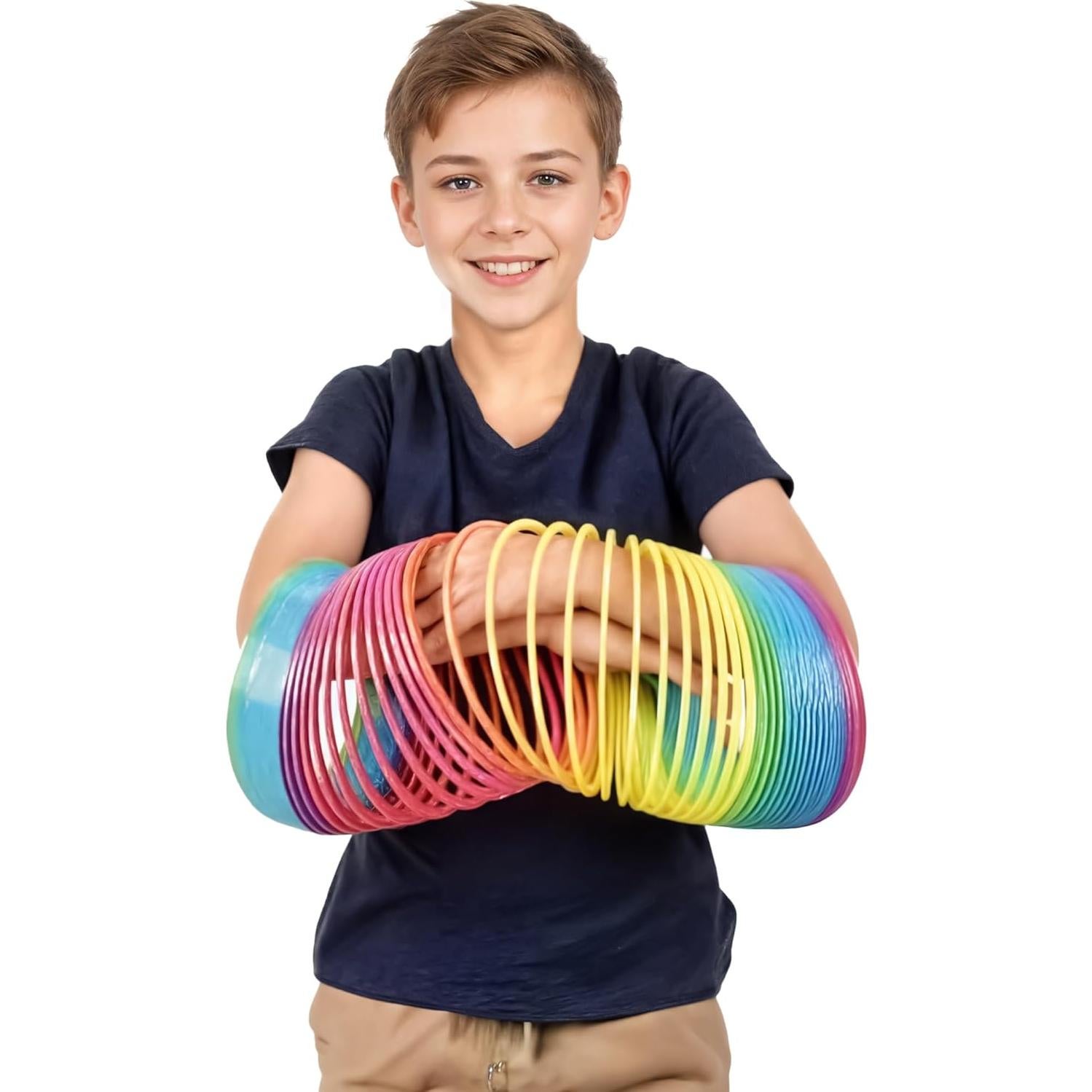 Resorte Jumbo Arcoíris Liberty Imports 16 cm - Juguete Clásico