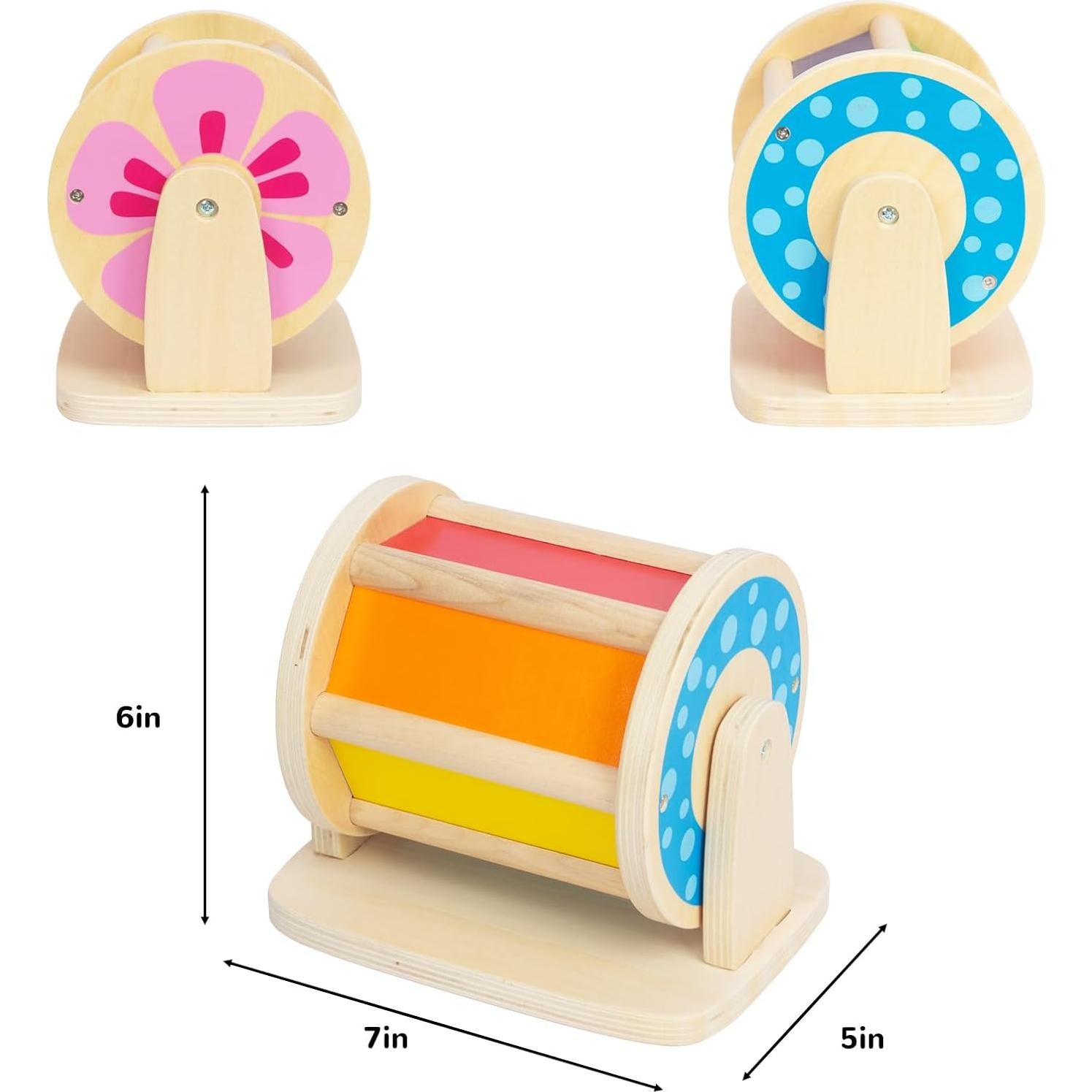 Tambor Giratorio Montessori WOODENFUN para Bebés 0-12 Meses