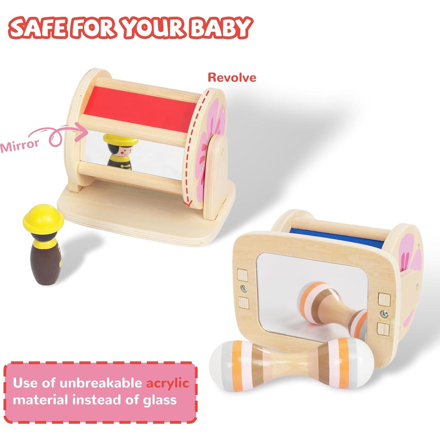Tambor Giratorio Montessori WOODENFUN para Bebés 0-12 Meses