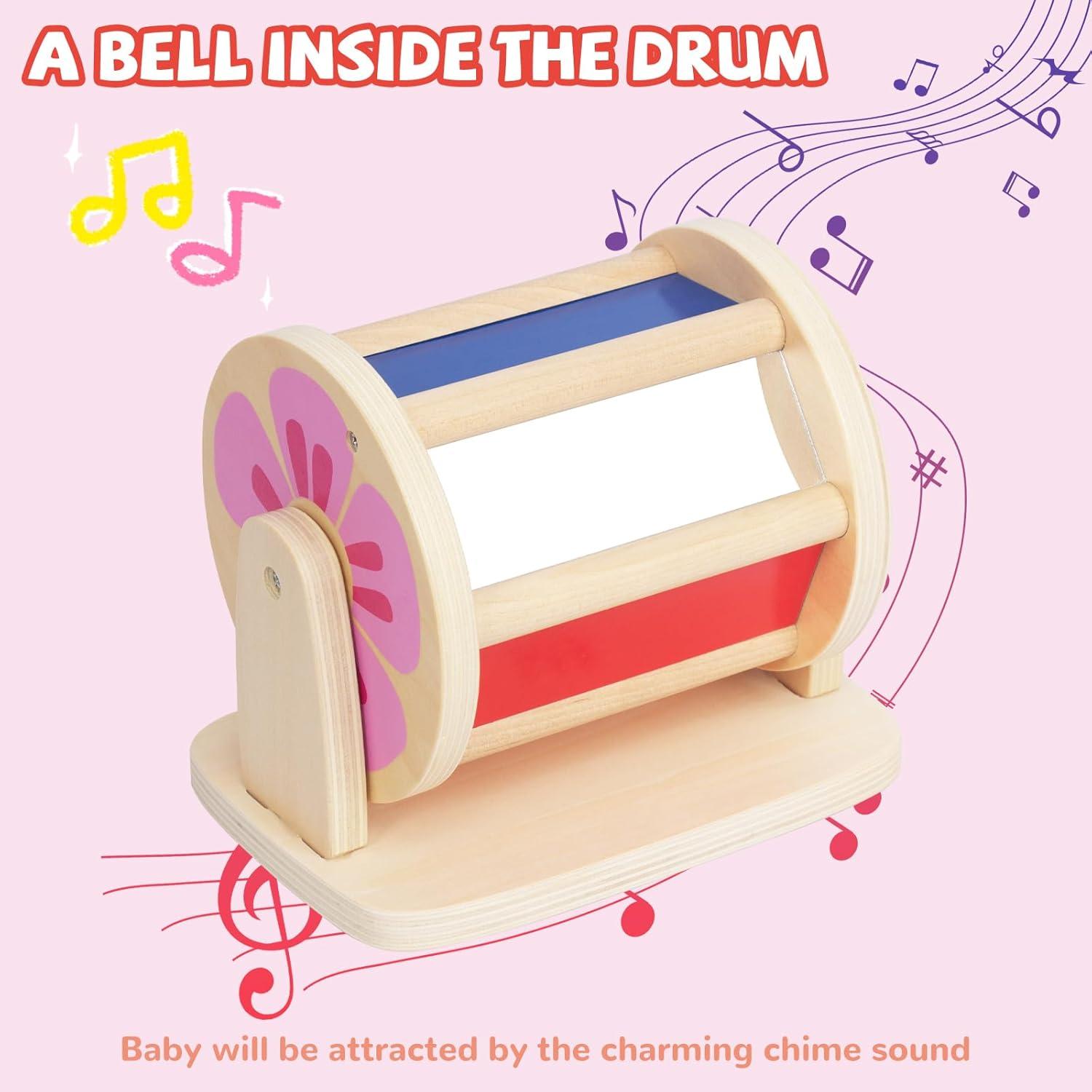 Tambor Giratorio Montessori WOODENFUN para Bebés 0-12 Meses