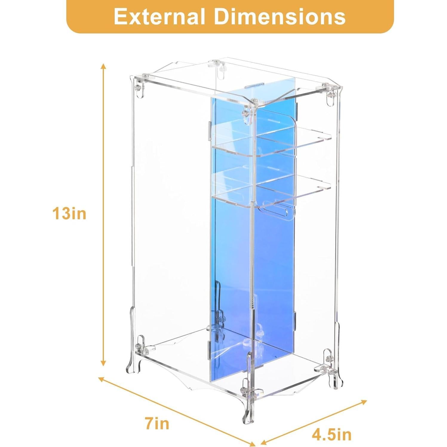 Caja de Exhibición Acrílica Beautyflier para Muñeca Rainbow High 33x18 cm