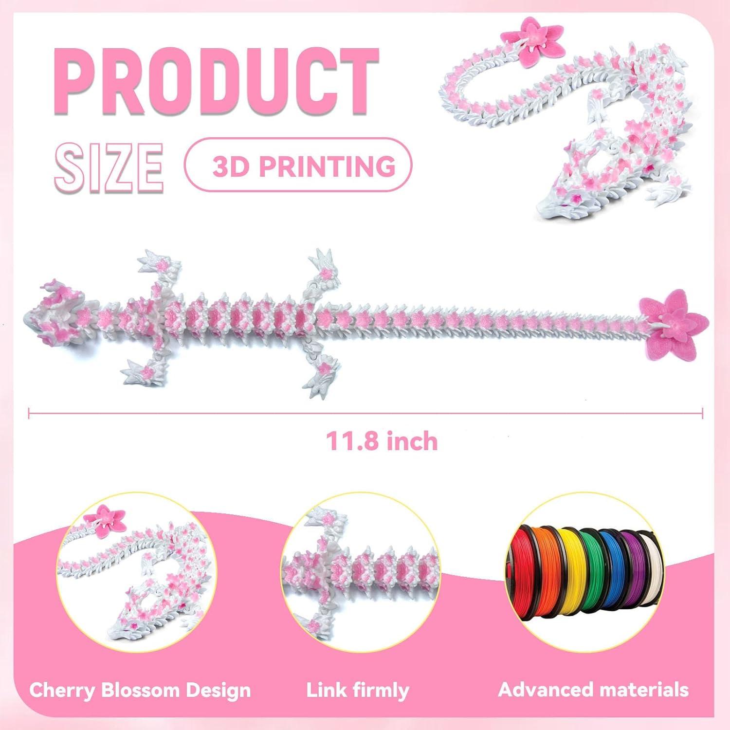 Dragón de Flor de Cerezo 3D Cinderwing3D 30 cm Arcoíris