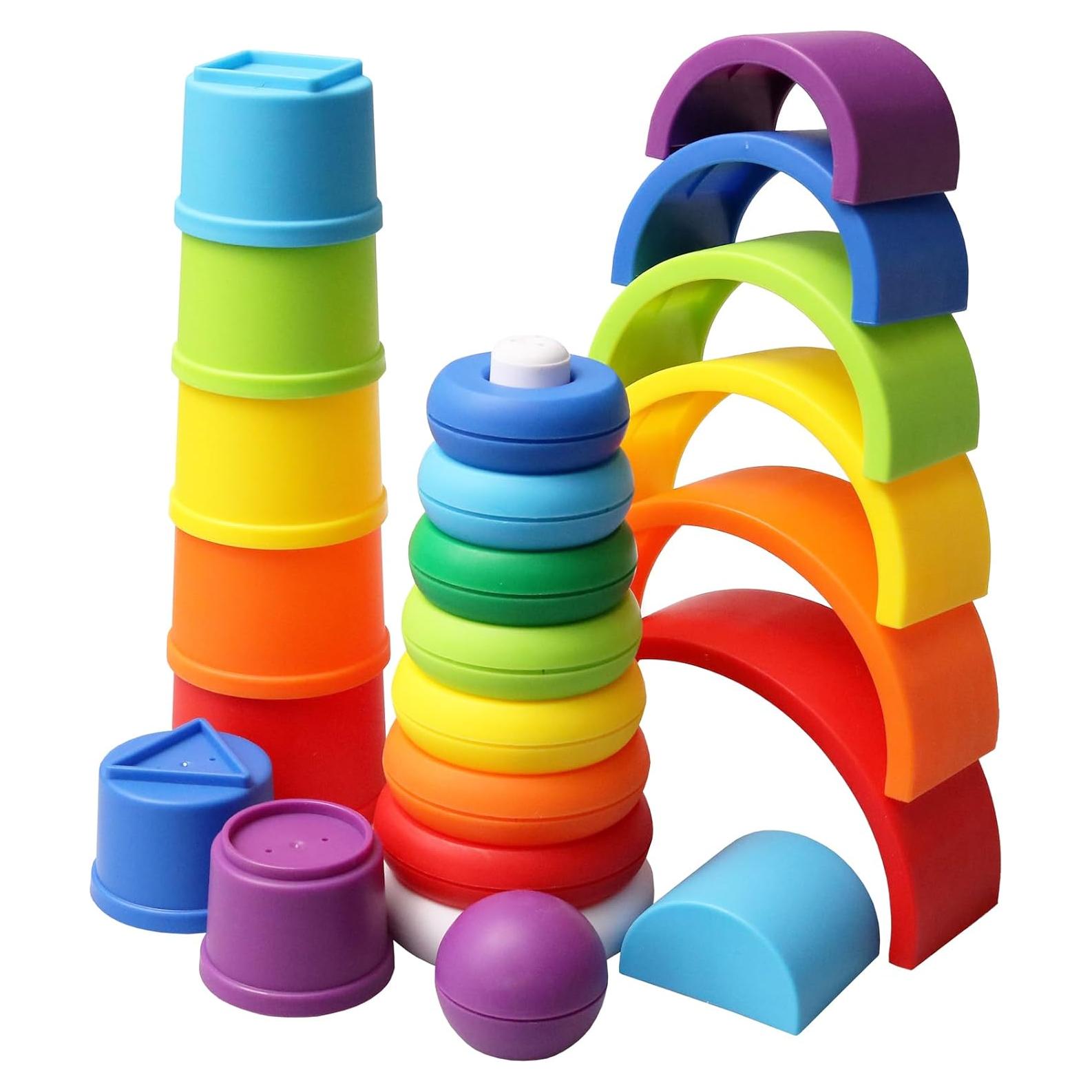 Set de Juguetes Apilables Kiddie Play para Bebés - 3 Piezas