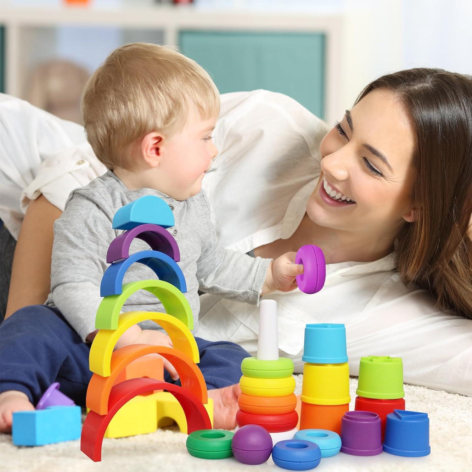 Set de Juguetes Apilables Kiddie Play para Bebés - 3 Piezas