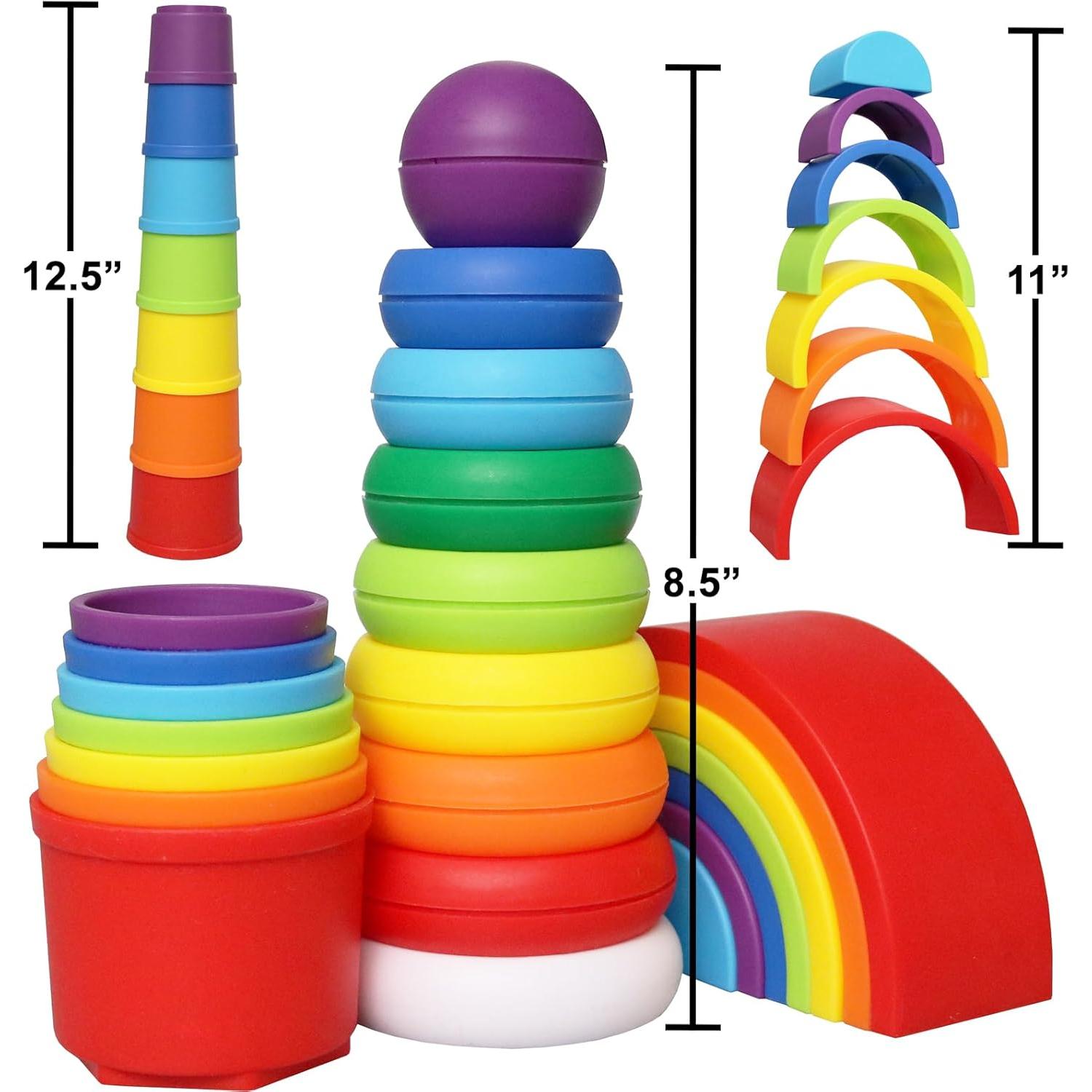 Set de Juguetes Apilables Kiddie Play para Bebés - 3 Piezas