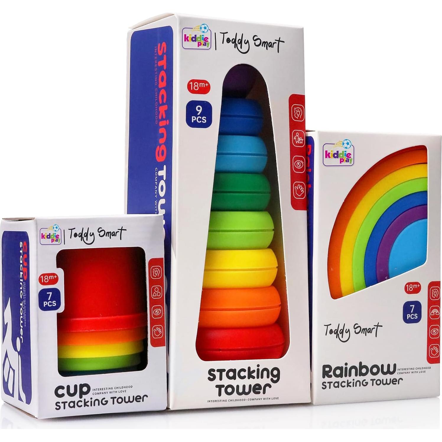 Set de Juguetes Apilables Kiddie Play para Bebés - 3 Piezas