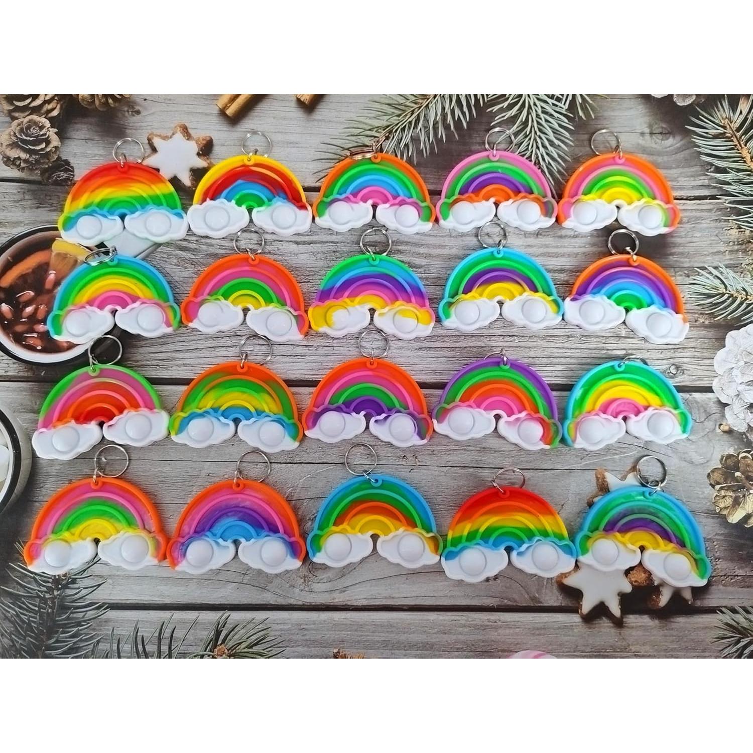 24 Mini Pop Fidget Burbuja Arcoíris HOZKEAP para Niños y Adultos