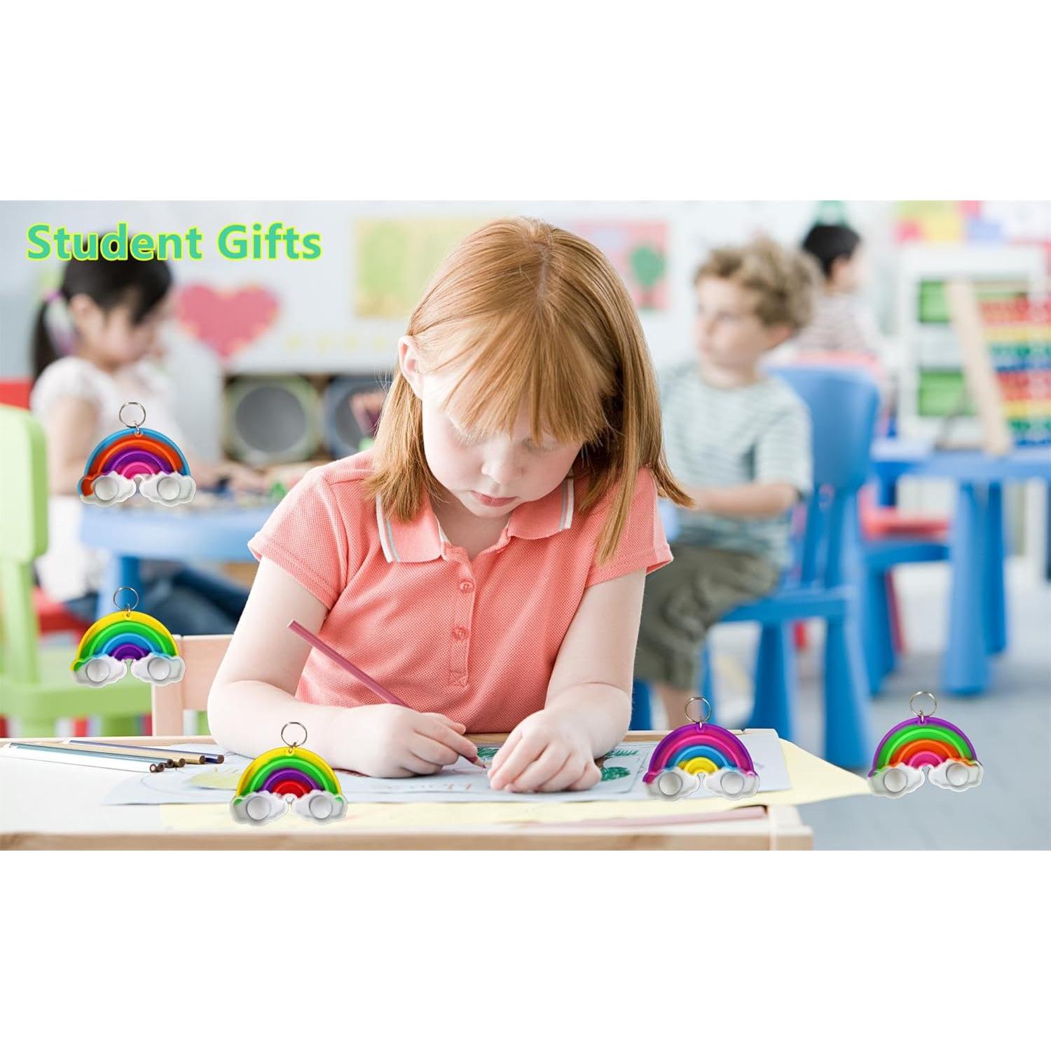 24 Mini Pop Fidget Burbuja Arcoíris HOZKEAP para Niños y Adultos