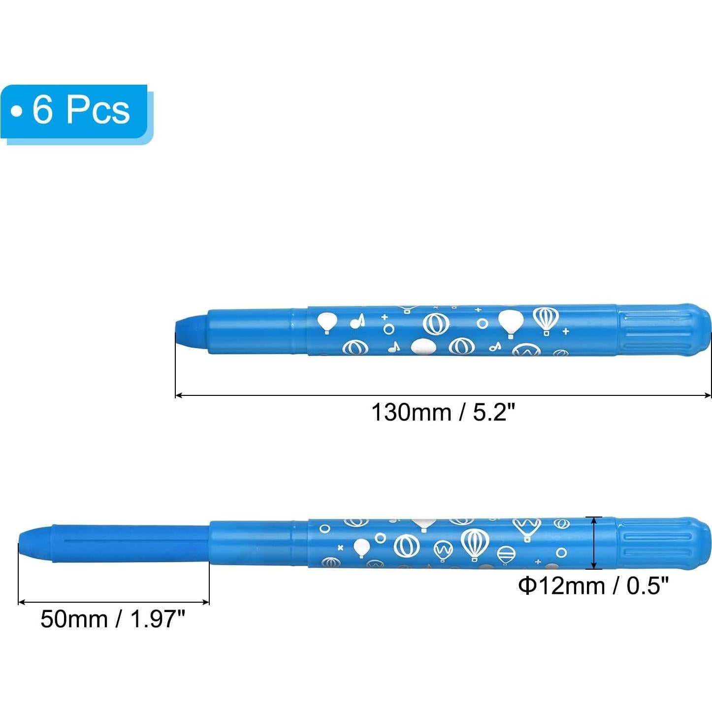 Crayones Acuarelables PATIKIL 6Pcs Azul Claro Lavables