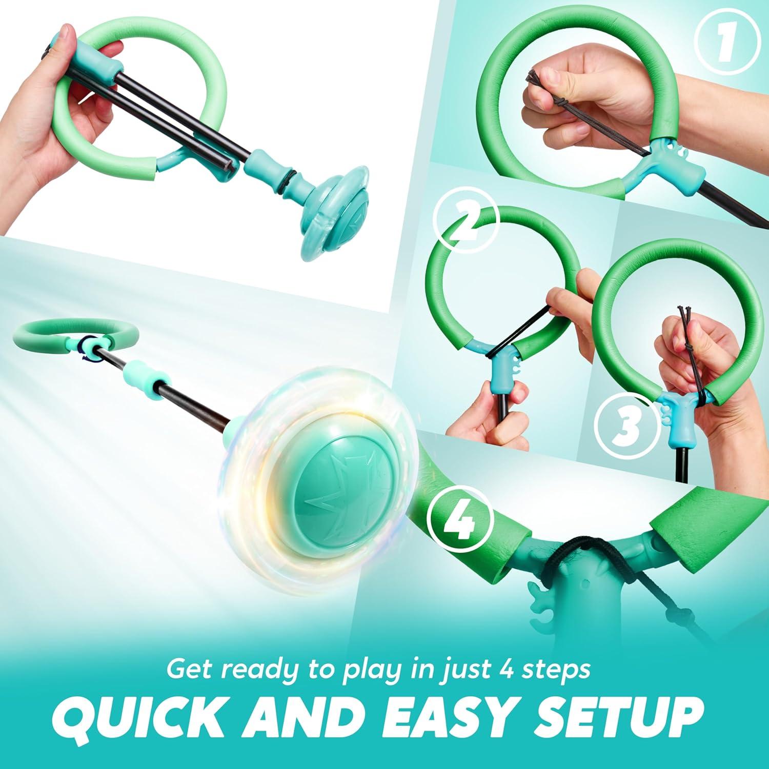 Pelota de Salto de Tobillo Joyin Verde con Luces Intermitentes