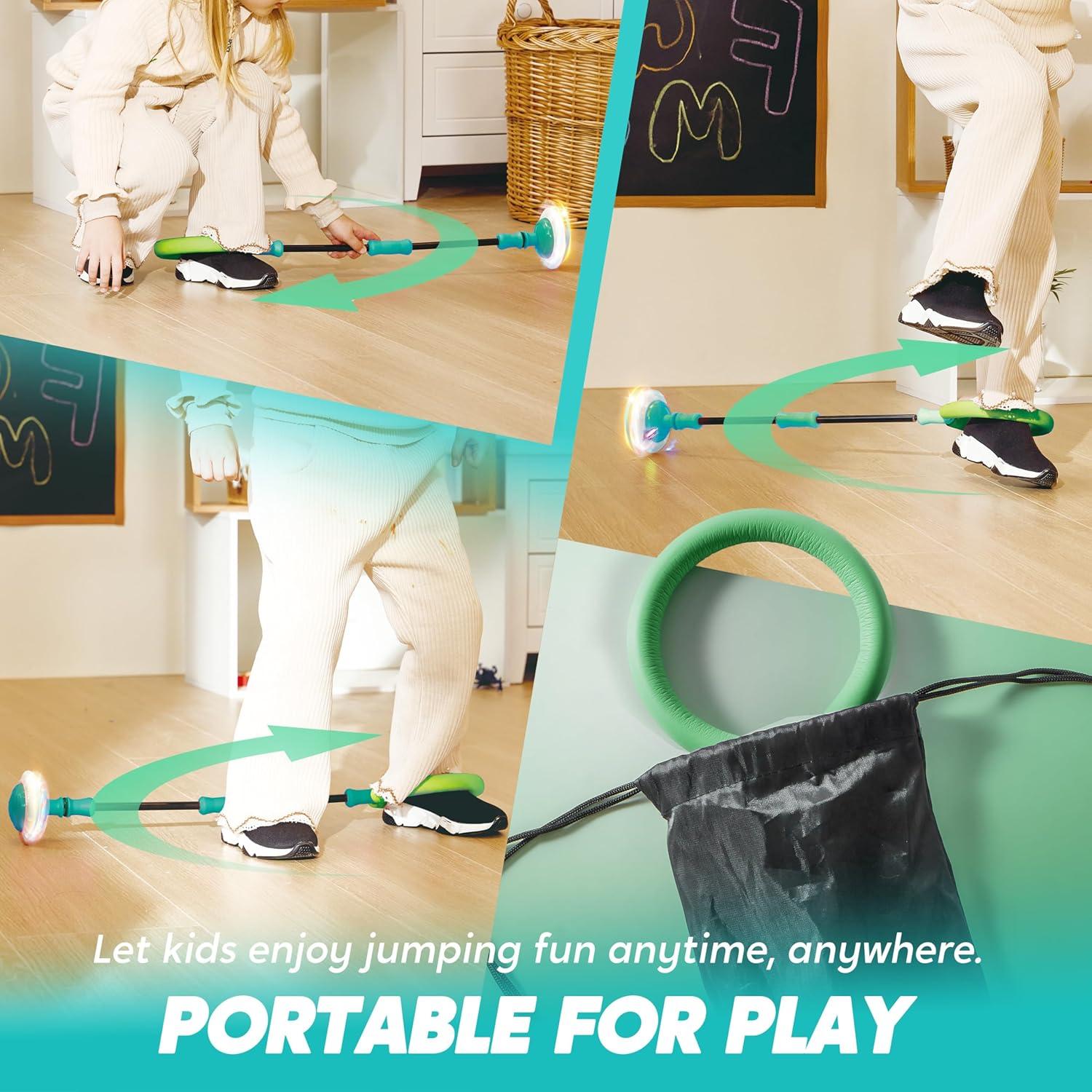 Pelota de Salto de Tobillo Joyin Verde con Luces Intermitentes