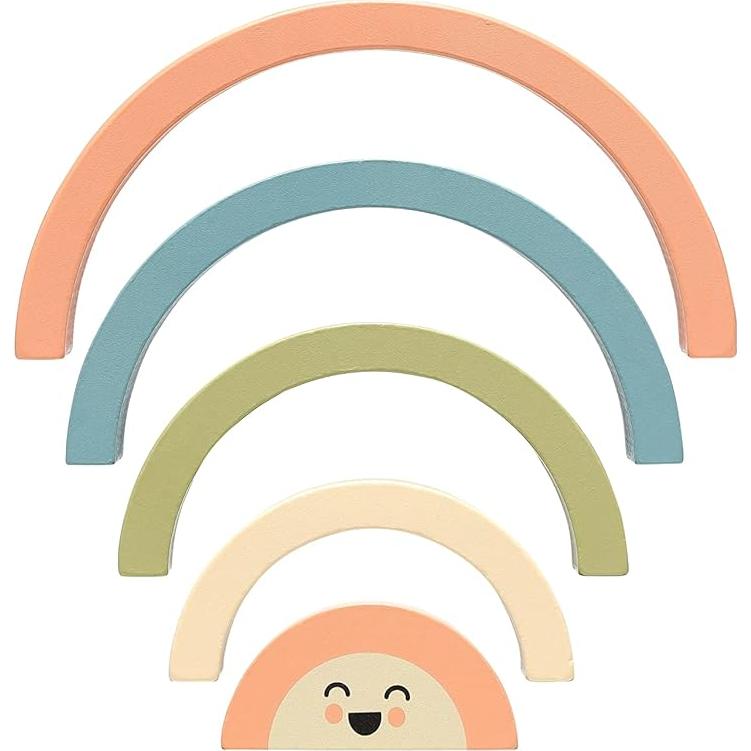 Juguete de apilamiento de madera Pearhead arcoíris 5 piezas