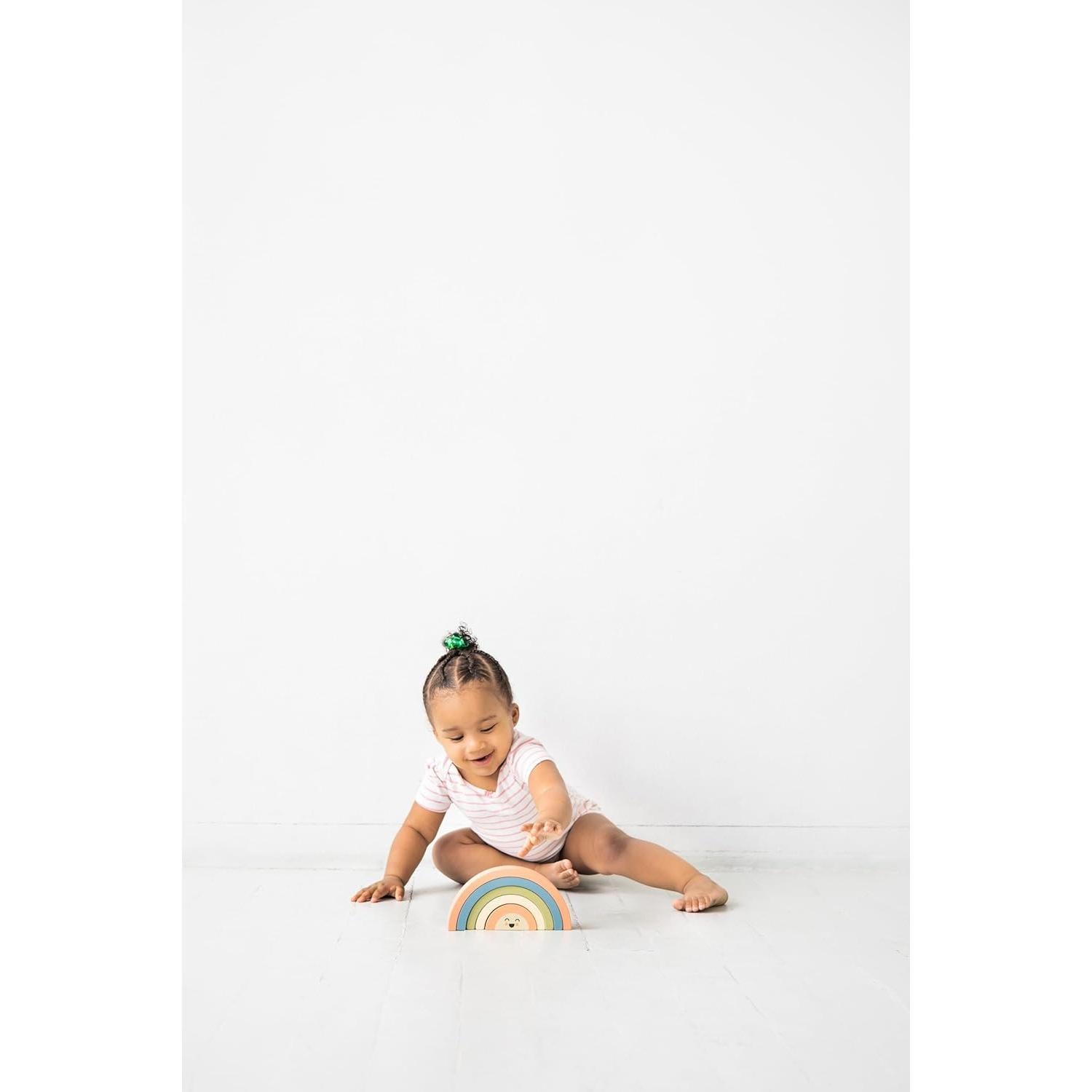 Juguete de apilamiento de madera Pearhead arcoíris 5 piezas