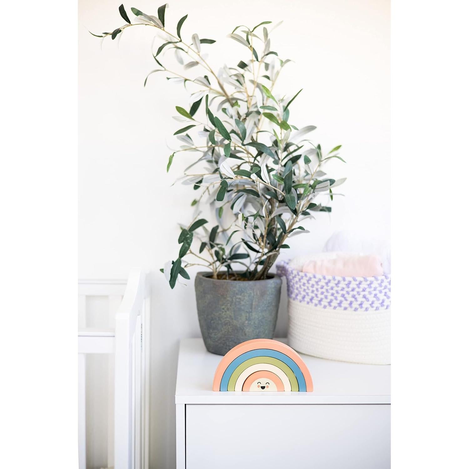 Juguete de apilamiento de madera Pearhead arcoíris 5 piezas