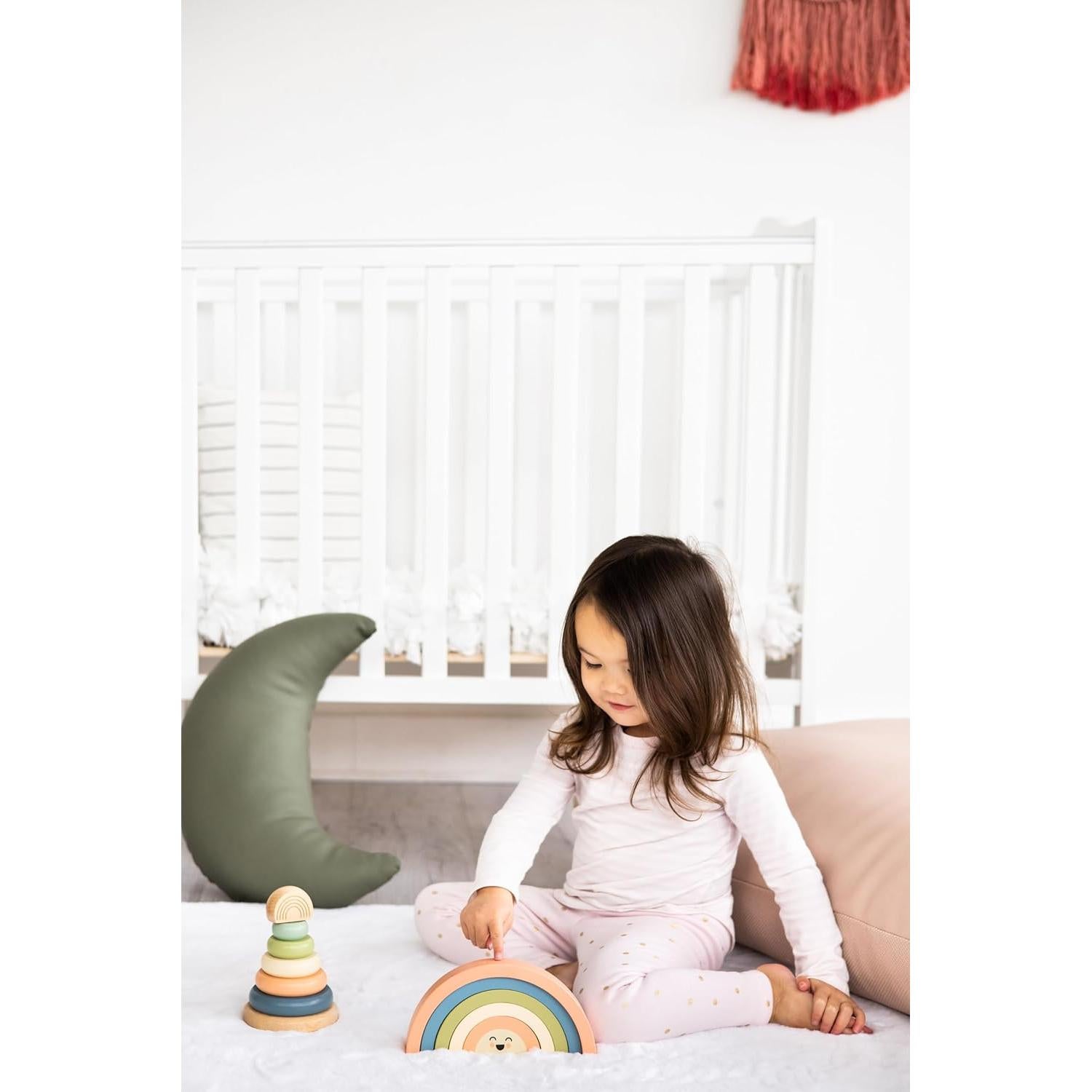 Juguete de apilamiento de madera Pearhead arcoíris 5 piezas