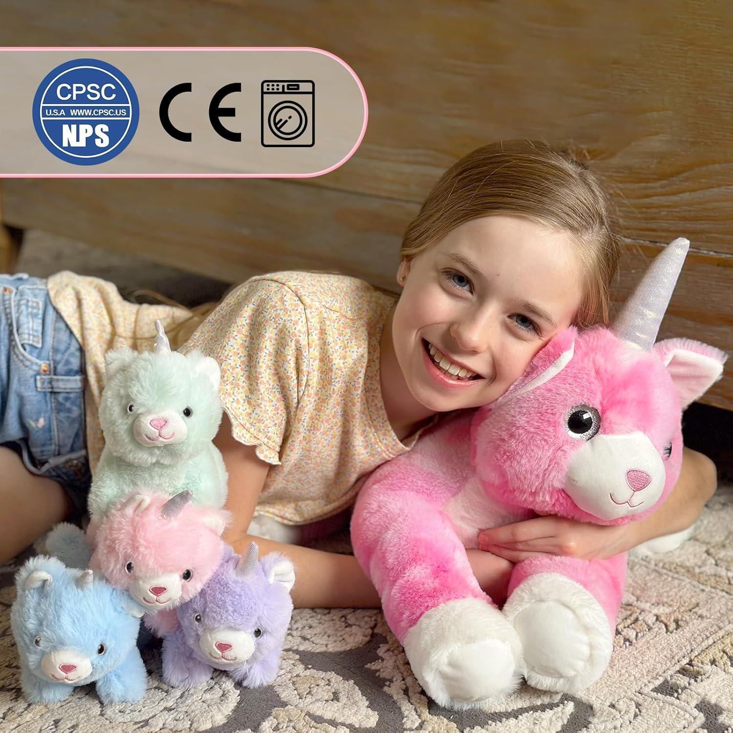 Peluche Gato Unicornio MorisMos 24" con 4 Gatitos Bebés