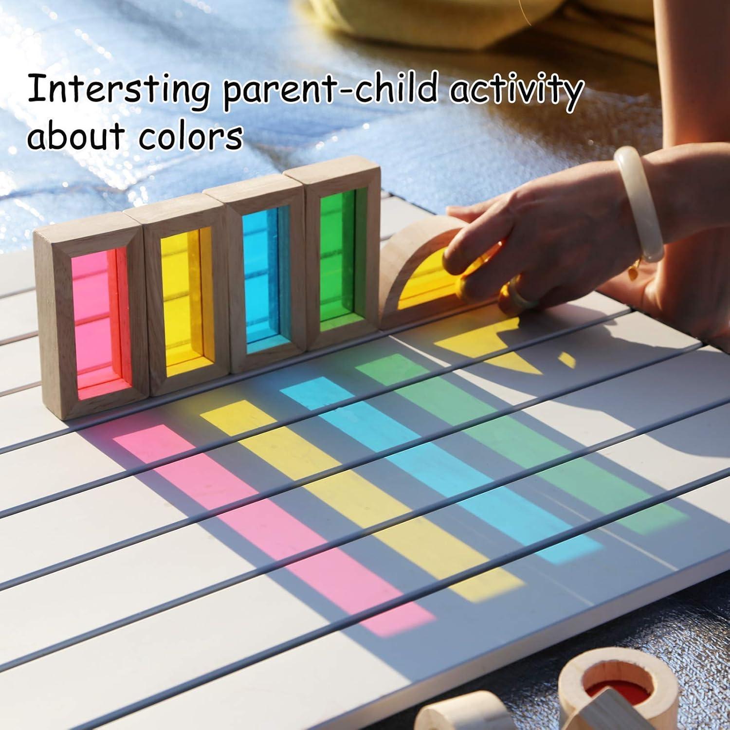 Juego de Bloques de Madera 24 Piezas Gray Orange - Juguetes Educativos