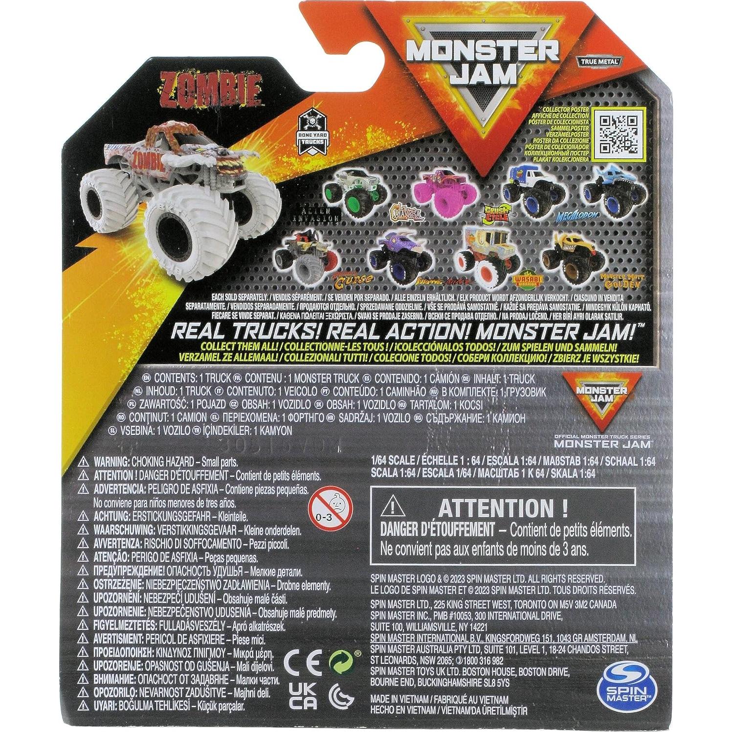 Camión de Diecast Monster Jam 2023 Spin Master 1:64 Zombie