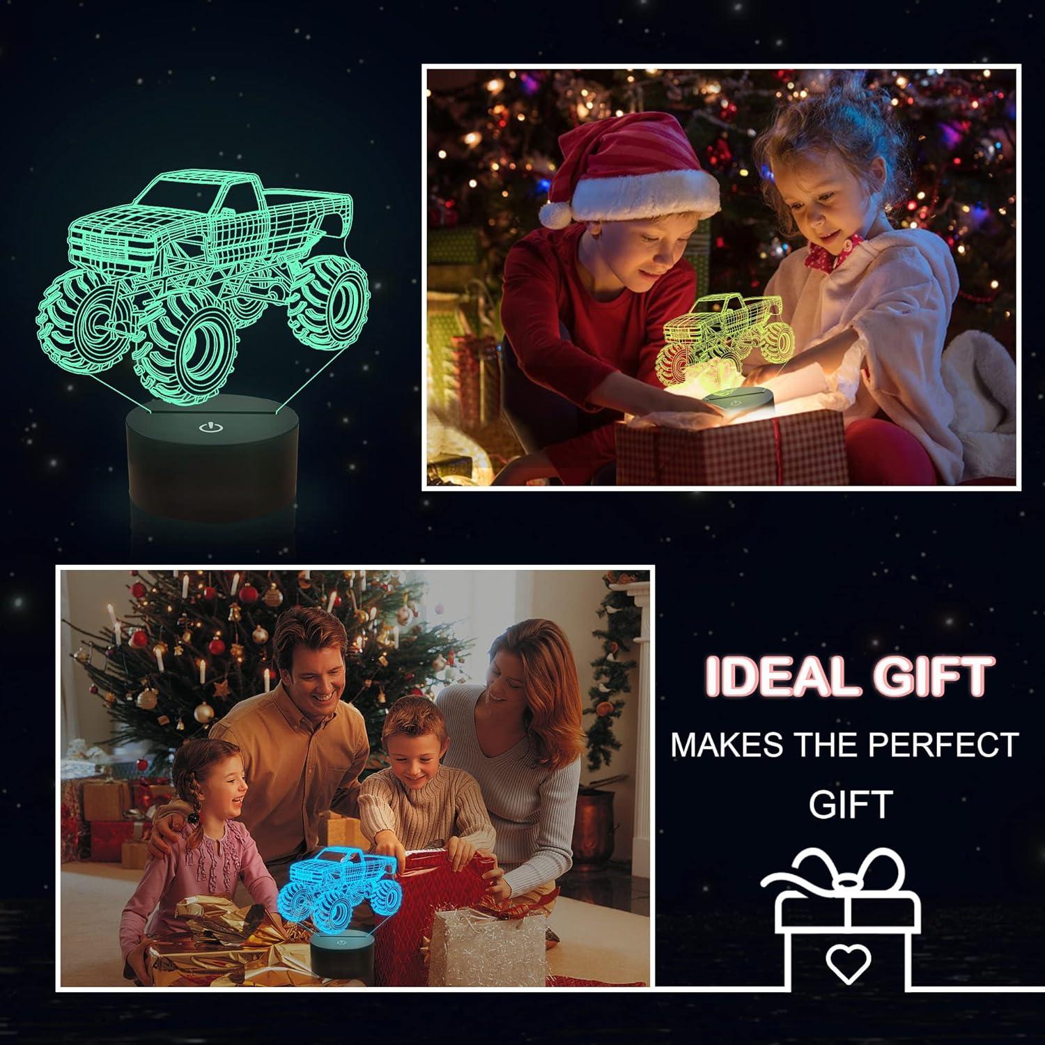 Lámpara Nocturna 3D Camión Monstruo YuanDian LED Multicolor