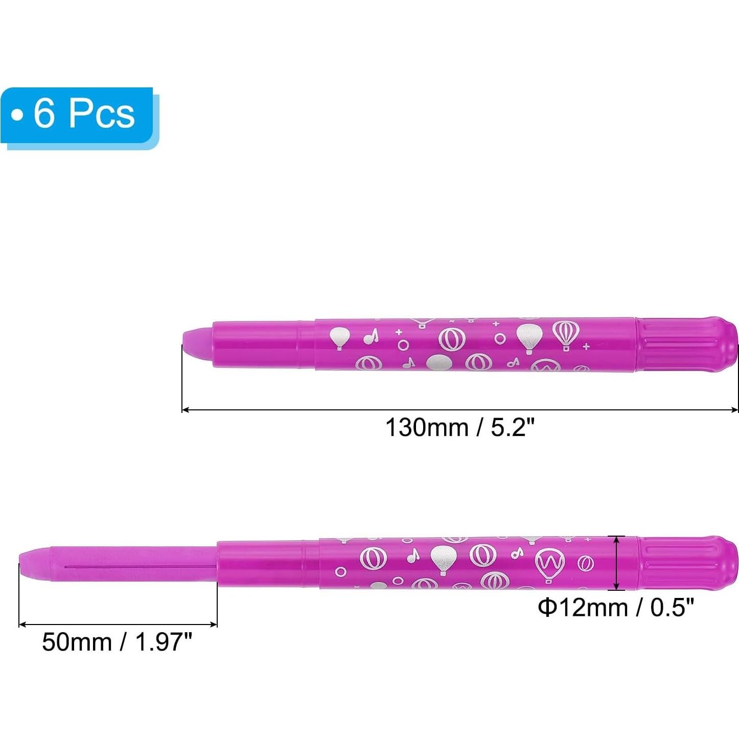 Crayones Acuarelables PATIKIL 6Pcs Rojo Púrpura