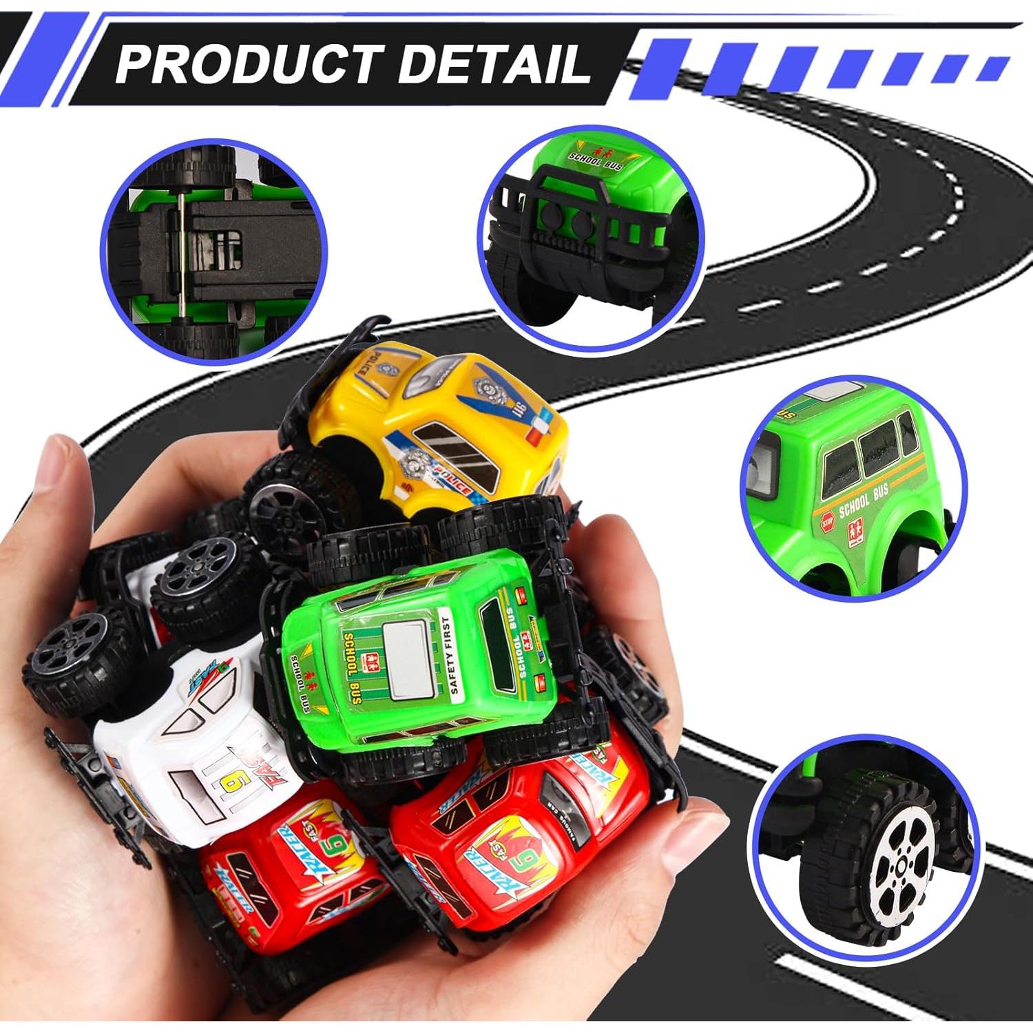 Paquete de 12 Coches de Retroceso Manmel para Niños