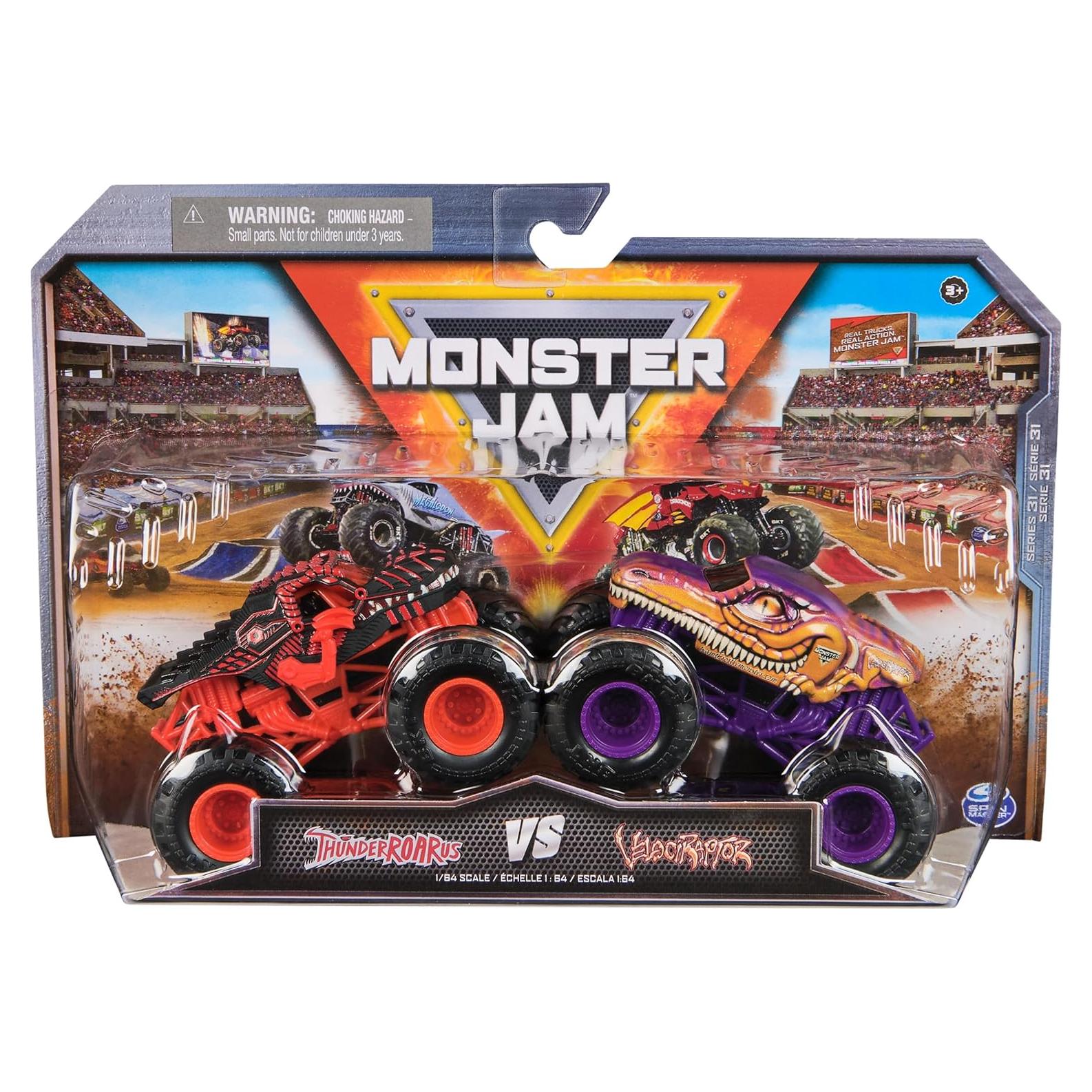 Camiones Monstruo Monster Jam 1:64 - ThunderROARus y Velociraptor