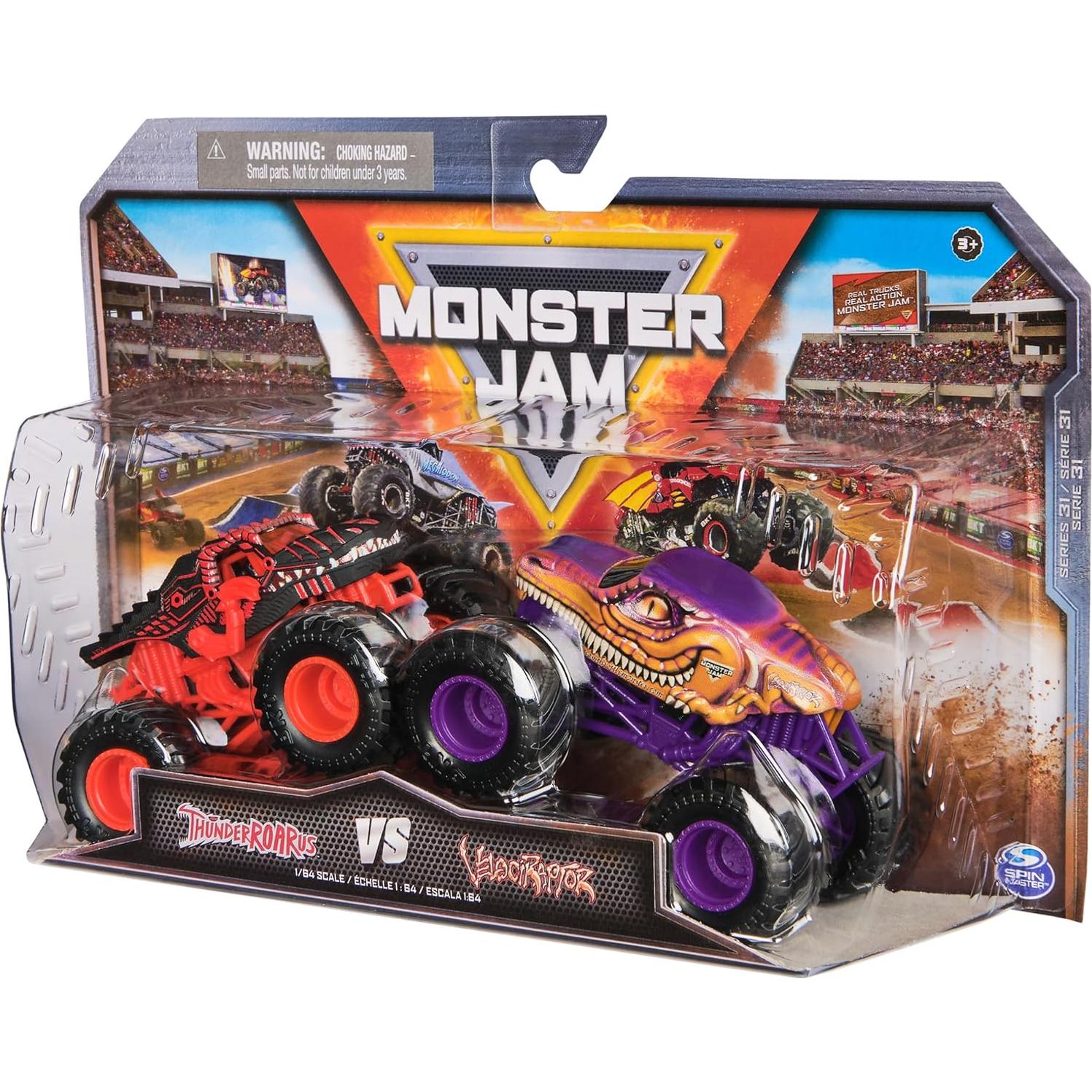 Camiones Monstruo Monster Jam 1:64 - ThunderROARus y Velociraptor